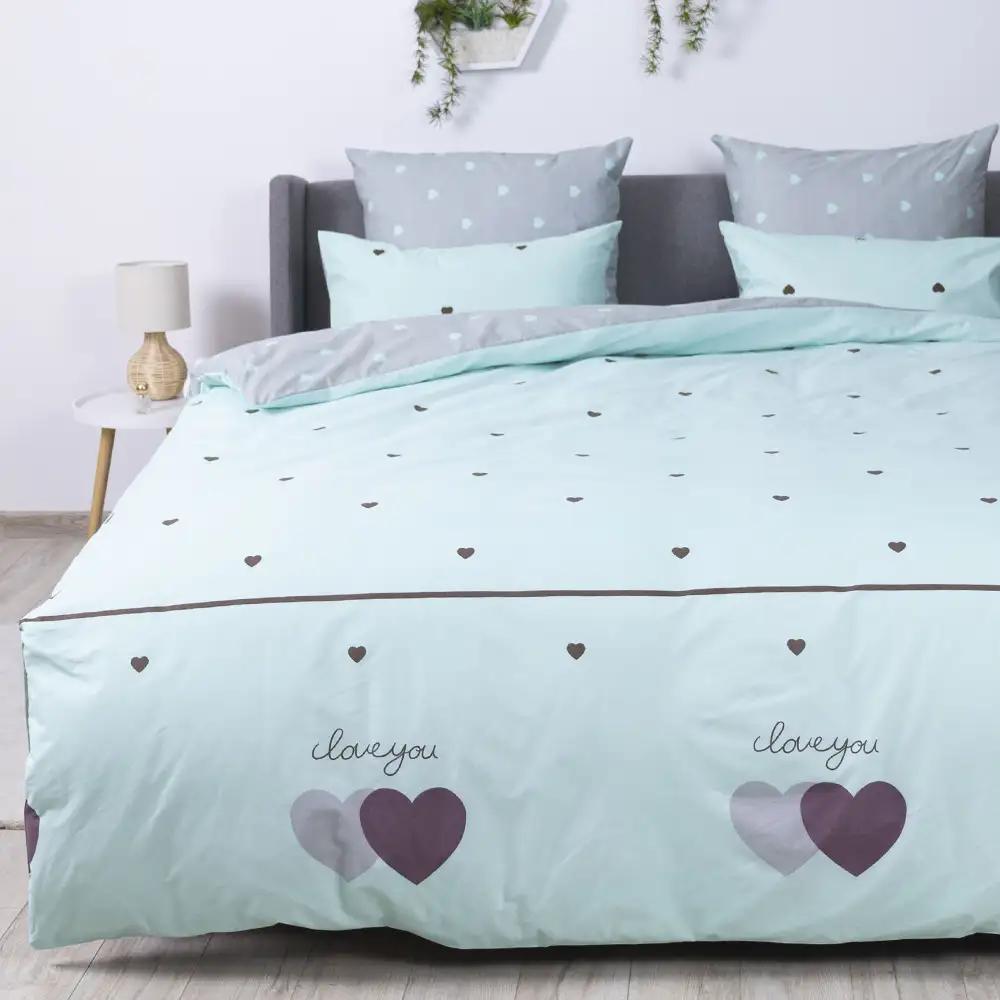 Постельное белье "ТЕП" Mint&Grey Hearts, 70x70, полуторное - Фото 6