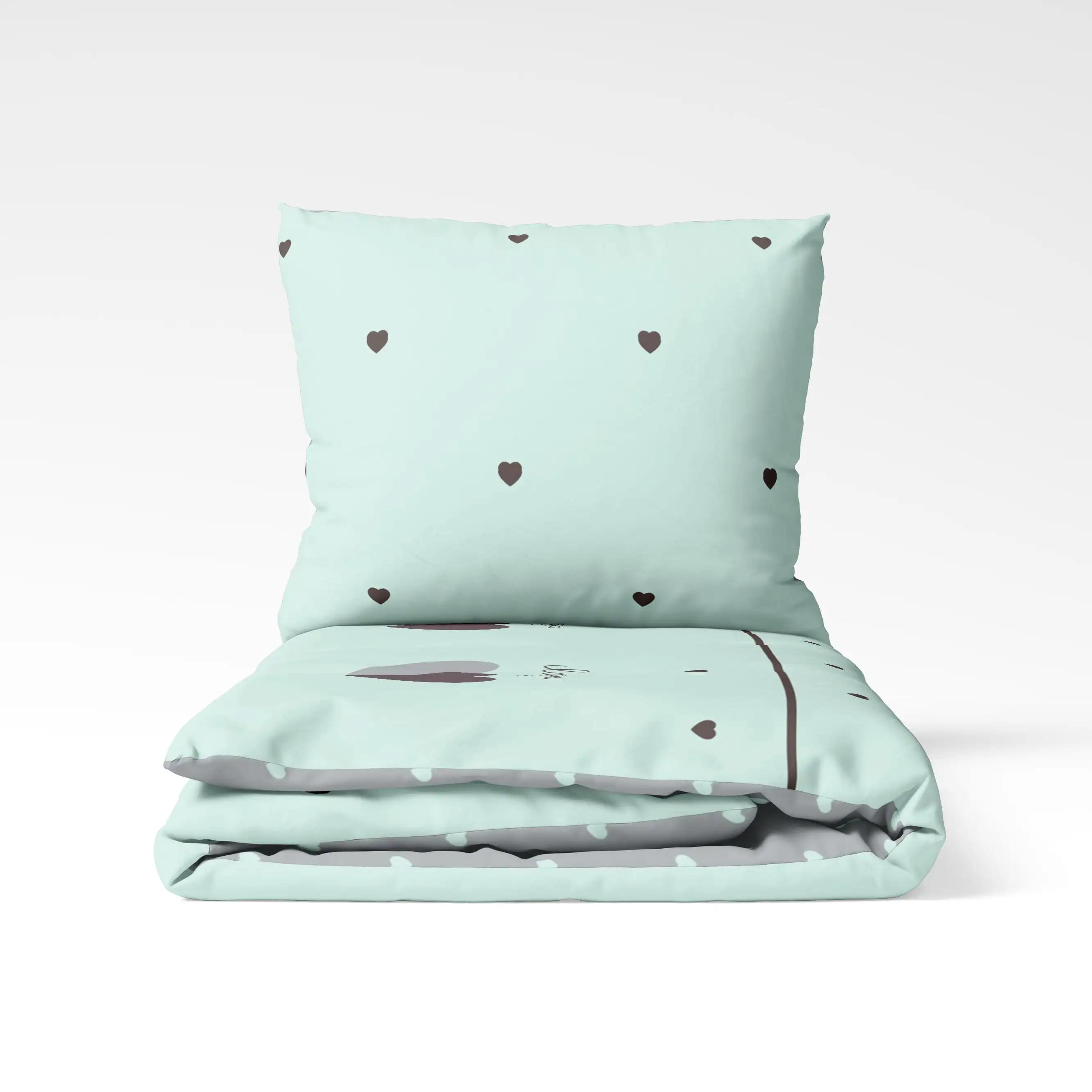Комплект постельного белья ТЕП Mint&Grey Hearts, 70x70
