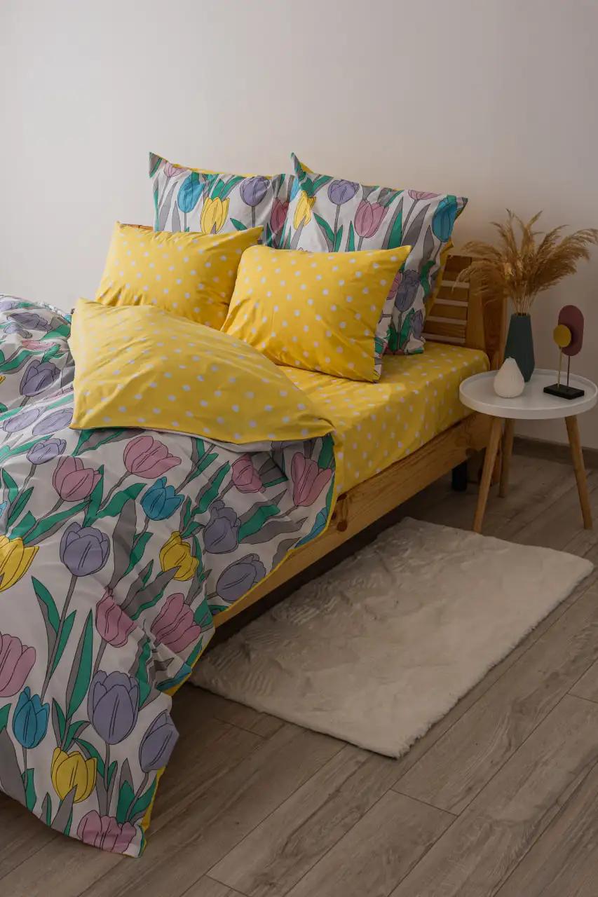 Комплект постельного белья "ТЕП" Bright Tulips, евро - Фото 4