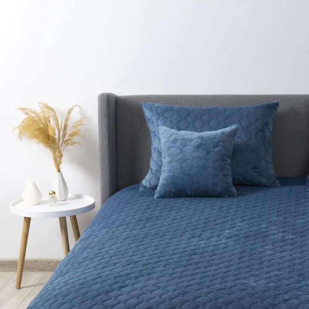 Покривало ТЕП "VELOUR" Cиній/Ромб круглий, 220x240 - Фото 6