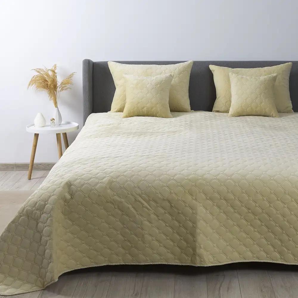 Bed Covers TEP "VELOUR" Beige/Rhombus straight