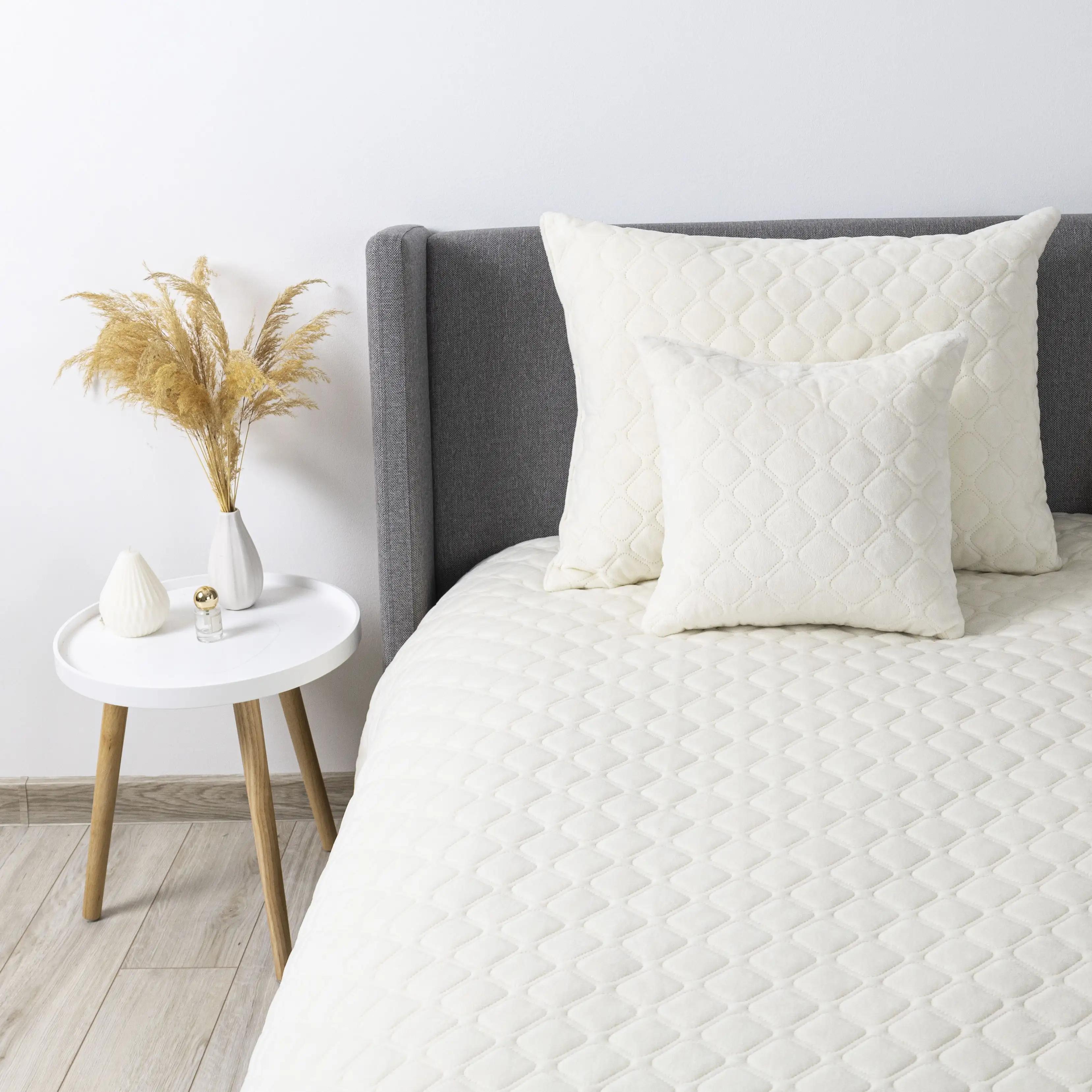 Покривало ТЕП "VELOUR" Молочне/Ромб круглий, 180x240 - Фото 5