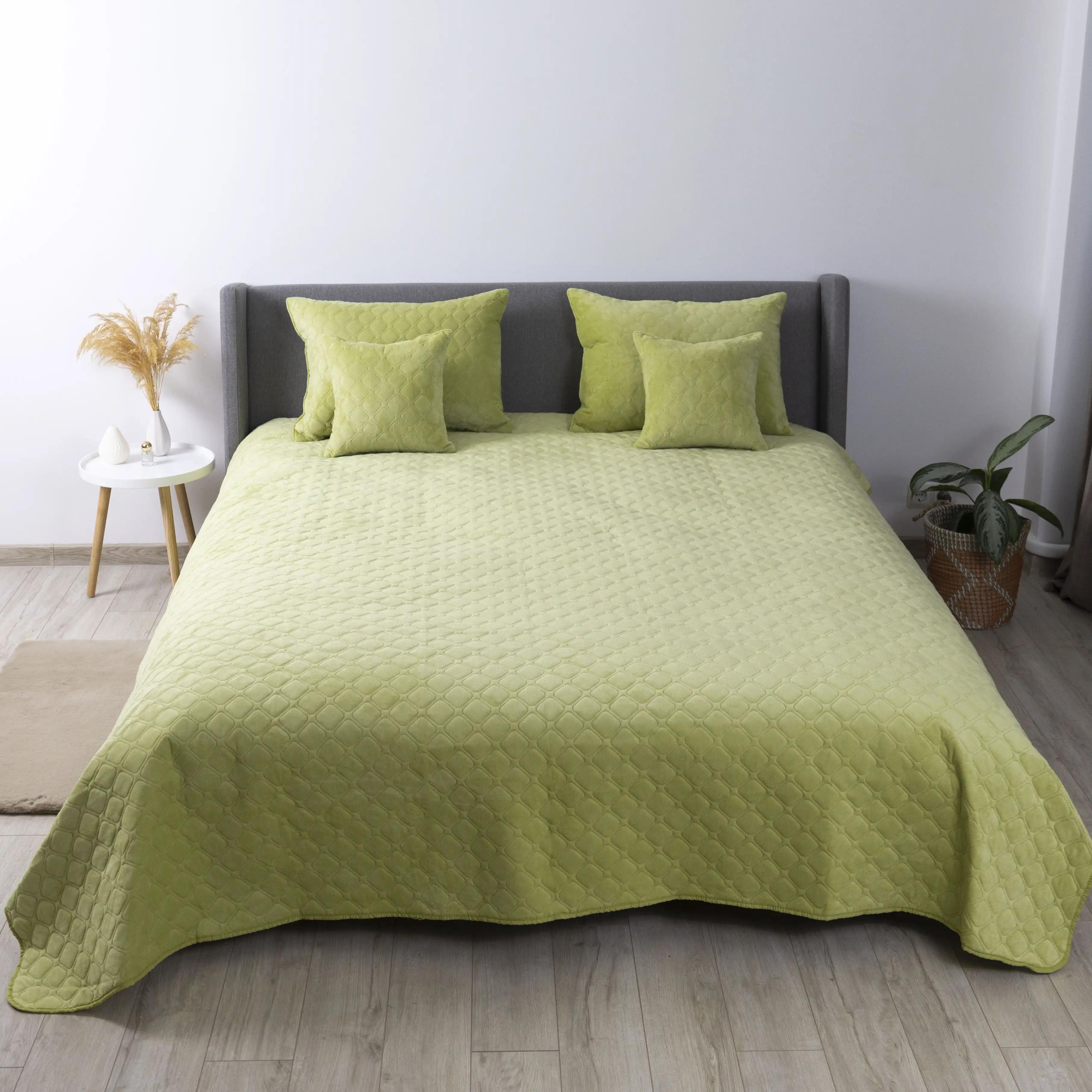 Покривало ТЕП "VELOUR" Салатове/Ромб прямий, 180x240 - Фото 3