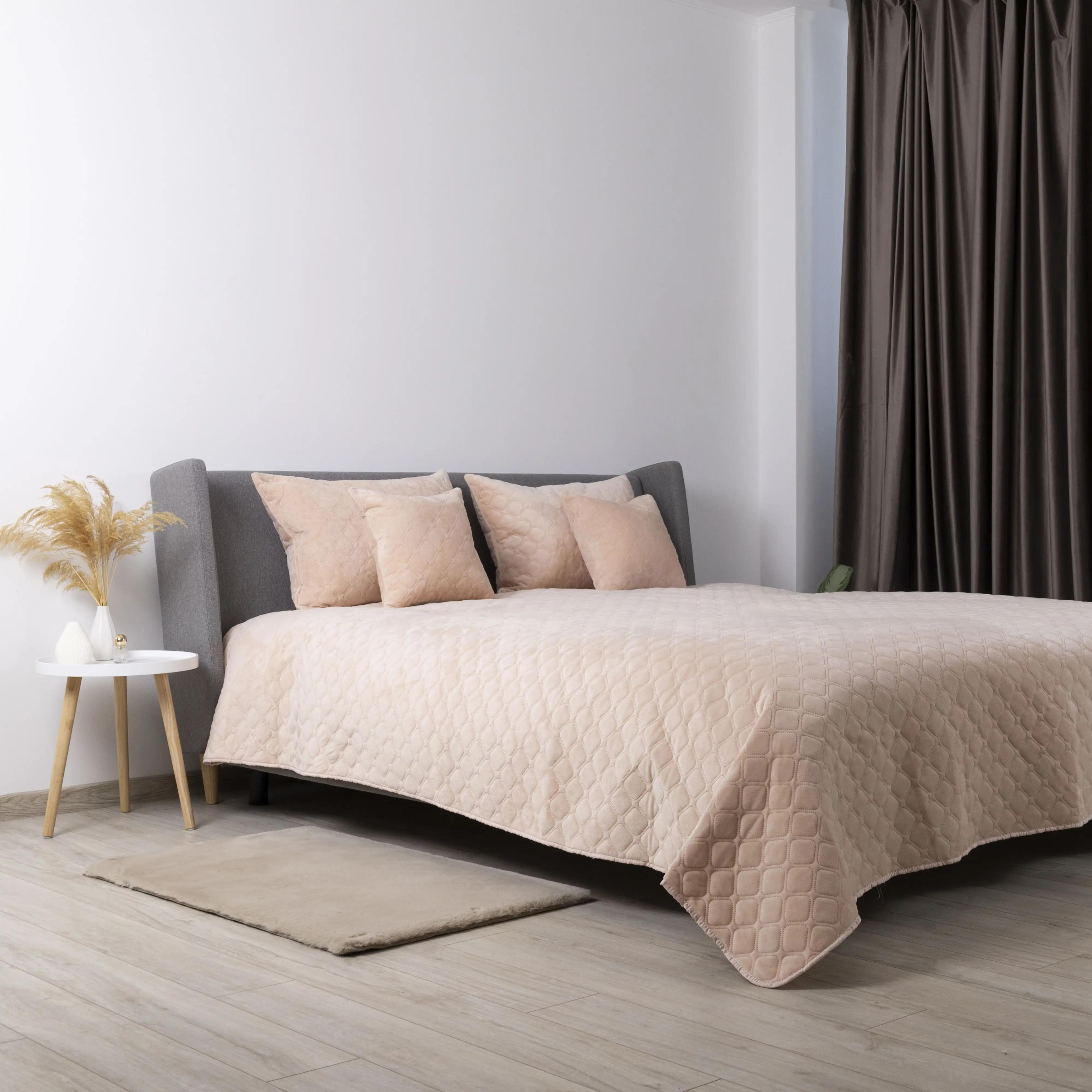 Покривало ТЕП "VELOUR" Пудра/Ромб прямий, 240x260 - Фото 4