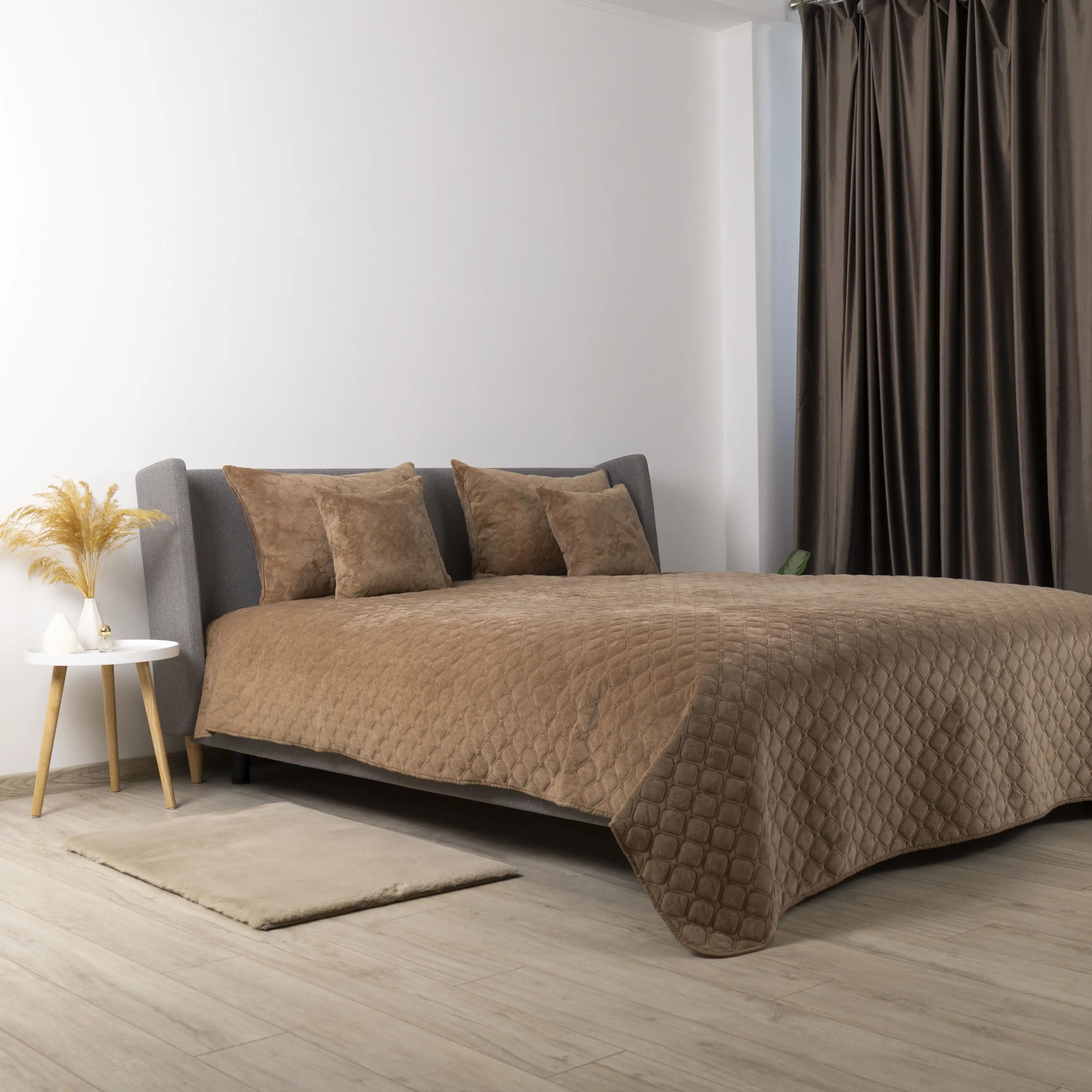 Покривало ТЕП "VELOUR" Капучино/Ромб круглий, 150x210 - Фото 4