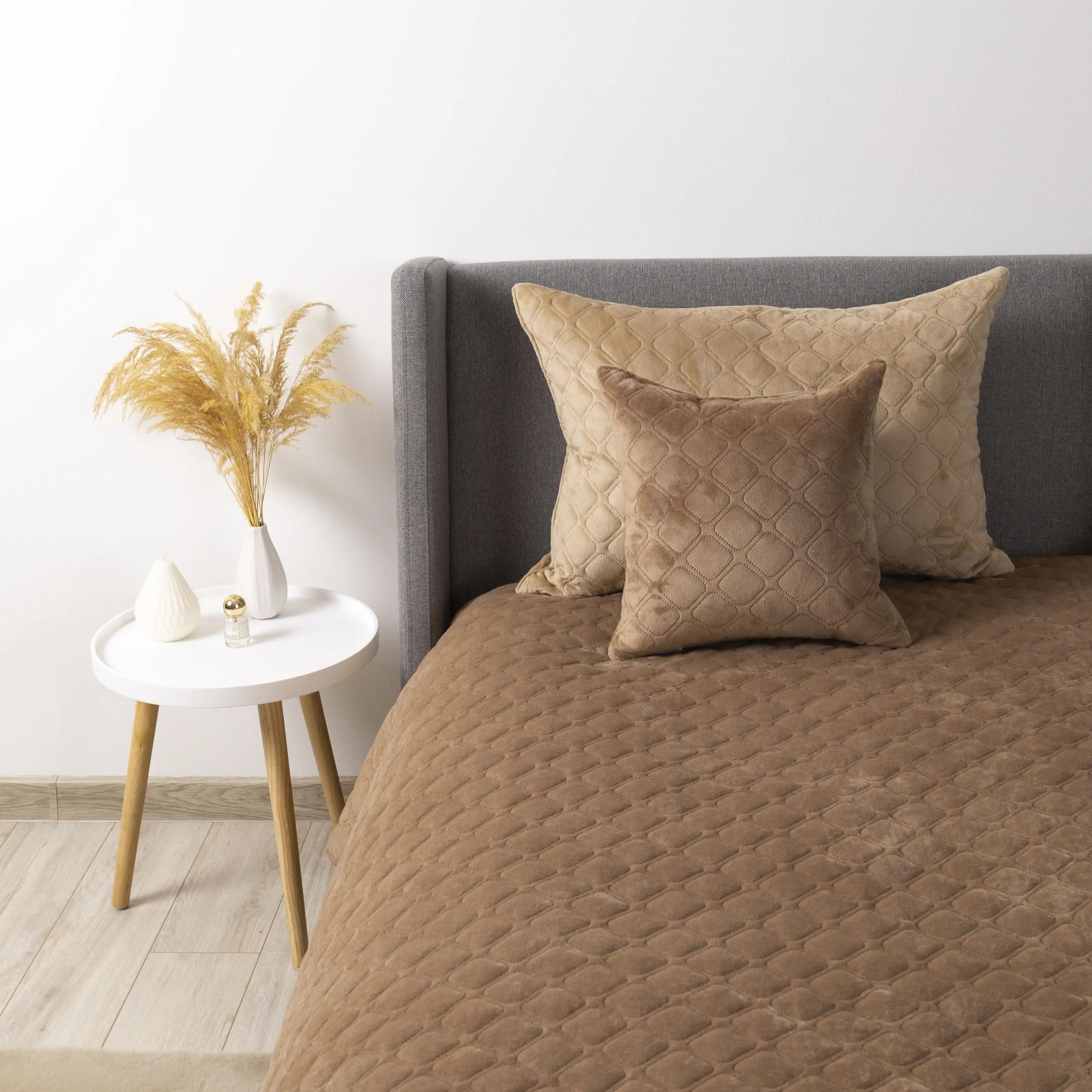 Покривало ТЕП "VELOUR" Капучино/Ромб круглий, 150x210 - Фото 5