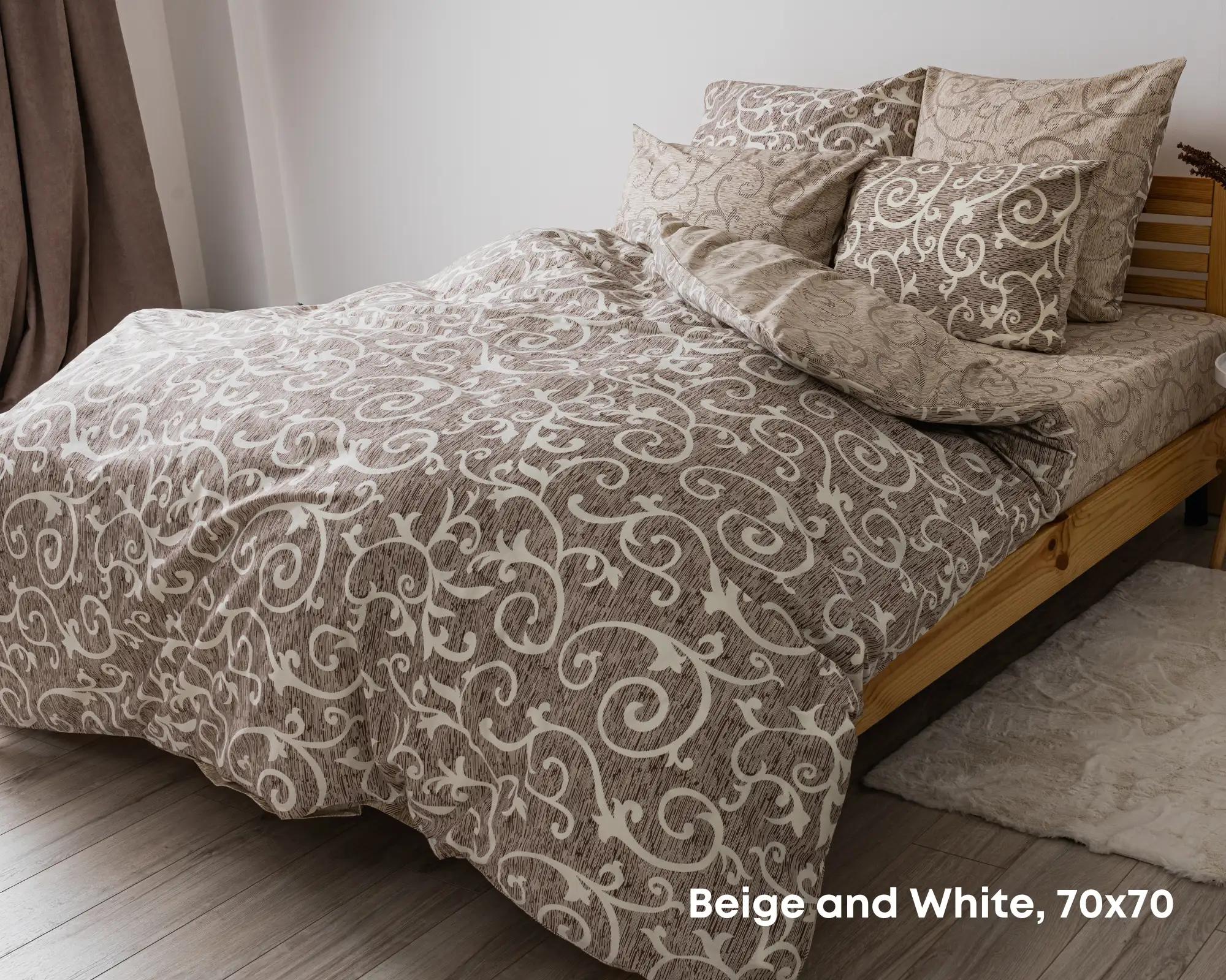 Постельное белье ТЕП "Soft dreams" Beige and White, 70х70, евро - Фото 2