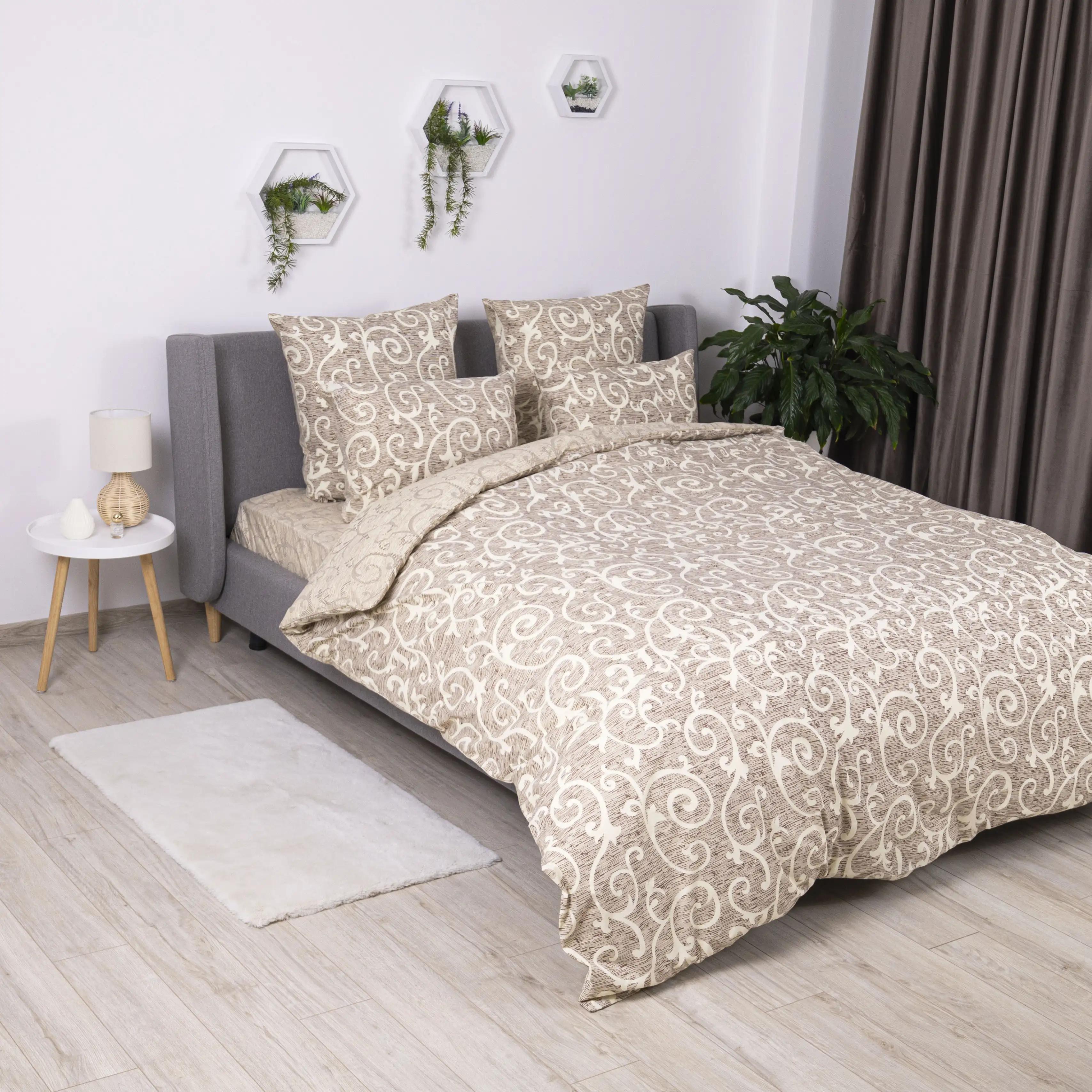 Постельное белье ТЕП "Soft dreams" Beige and White, 70х70, евро - Фото 4