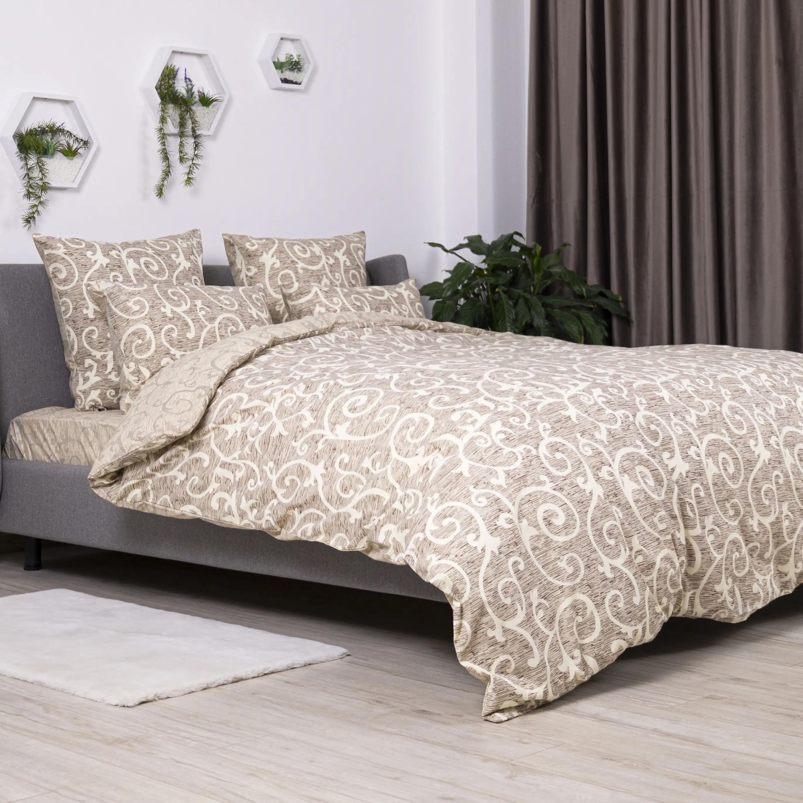 Постельное белье ТЕП "Soft dreams" Beige and White, 70х70, евро - Фото 5