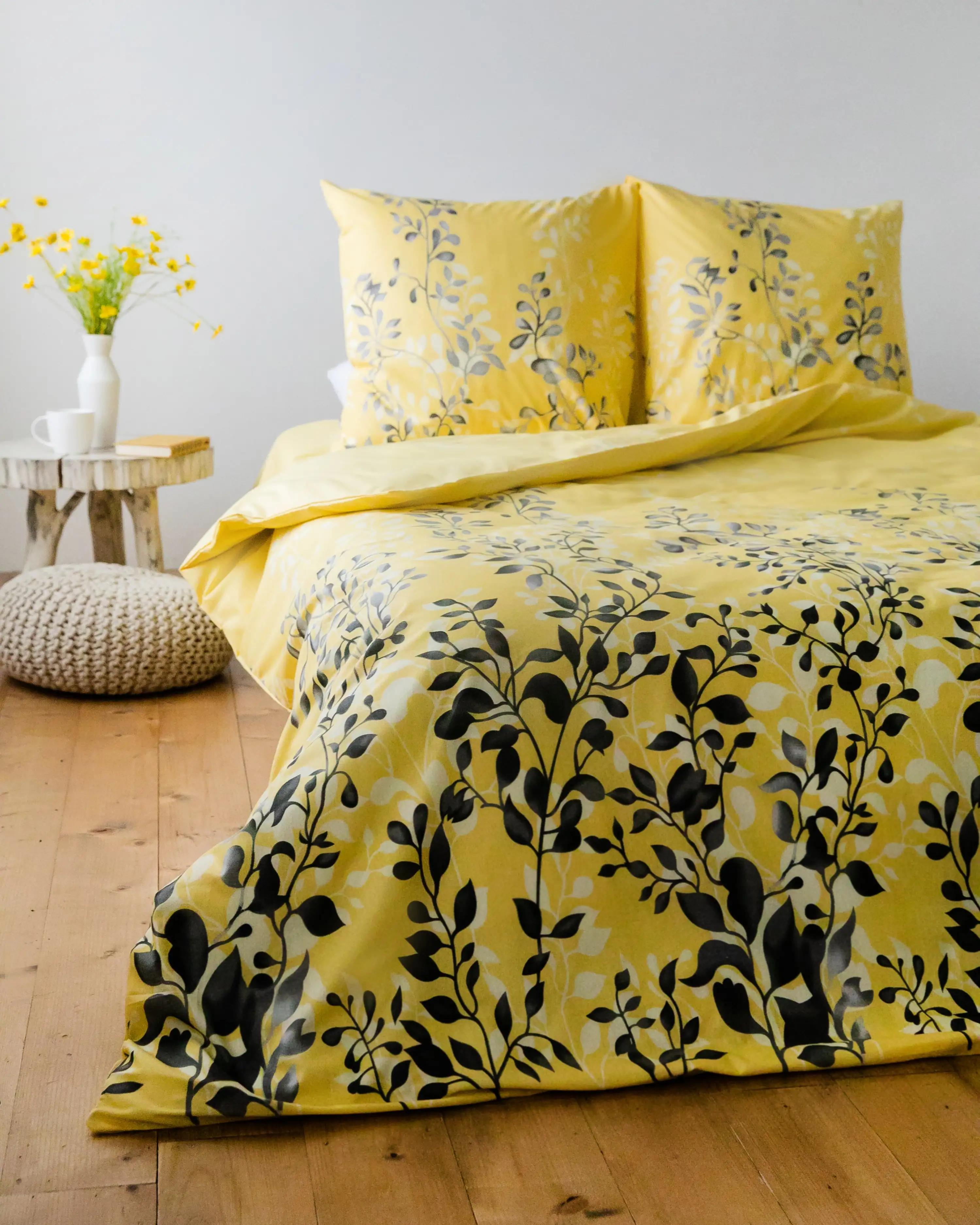 Bedding Set TEP "Everyday collection" Black and Yellow, 70х70, one and a half - Photo 2