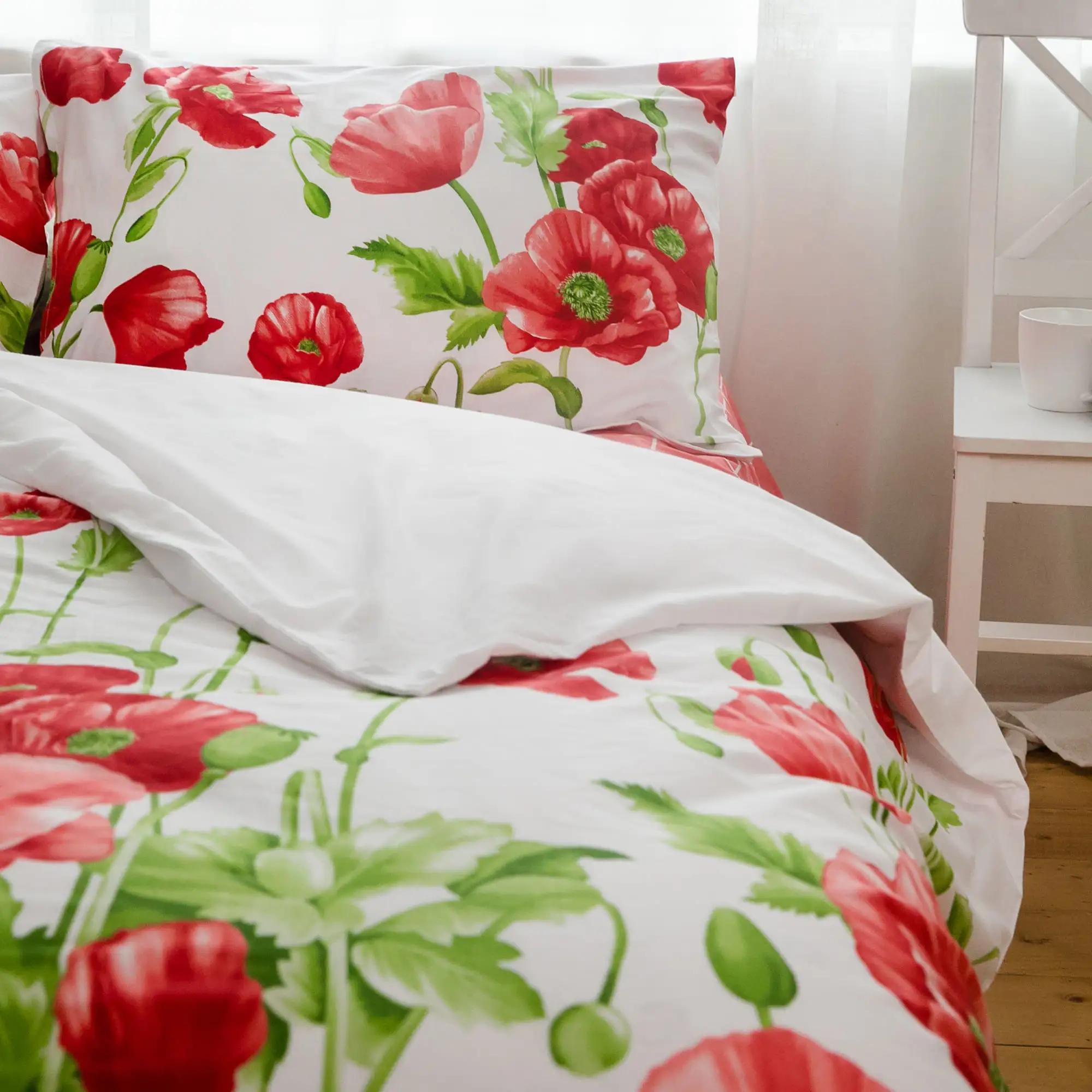 Постельное белье "RANFORCE" Маковый букет, полуторное - Фото 4