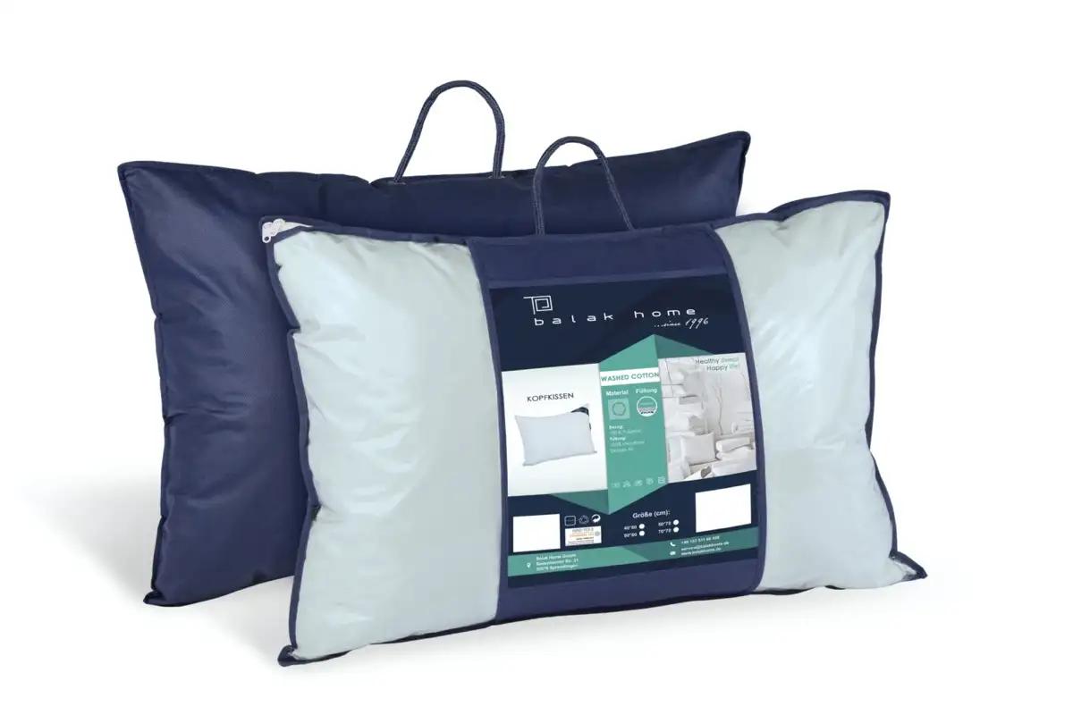 Подушка "WASHED COTTON" Голубая, 70x70 - Фото 4