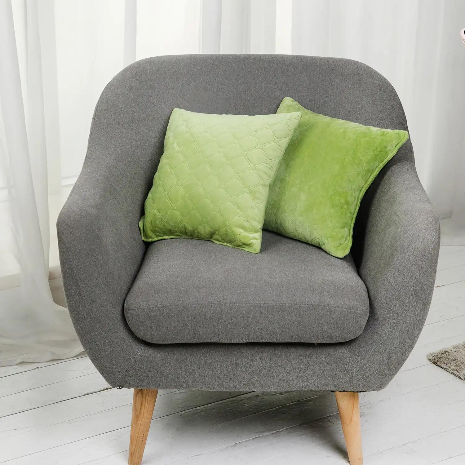 Подушка декоративна "VELOUR" Салатова, 40x40 - Фото 2