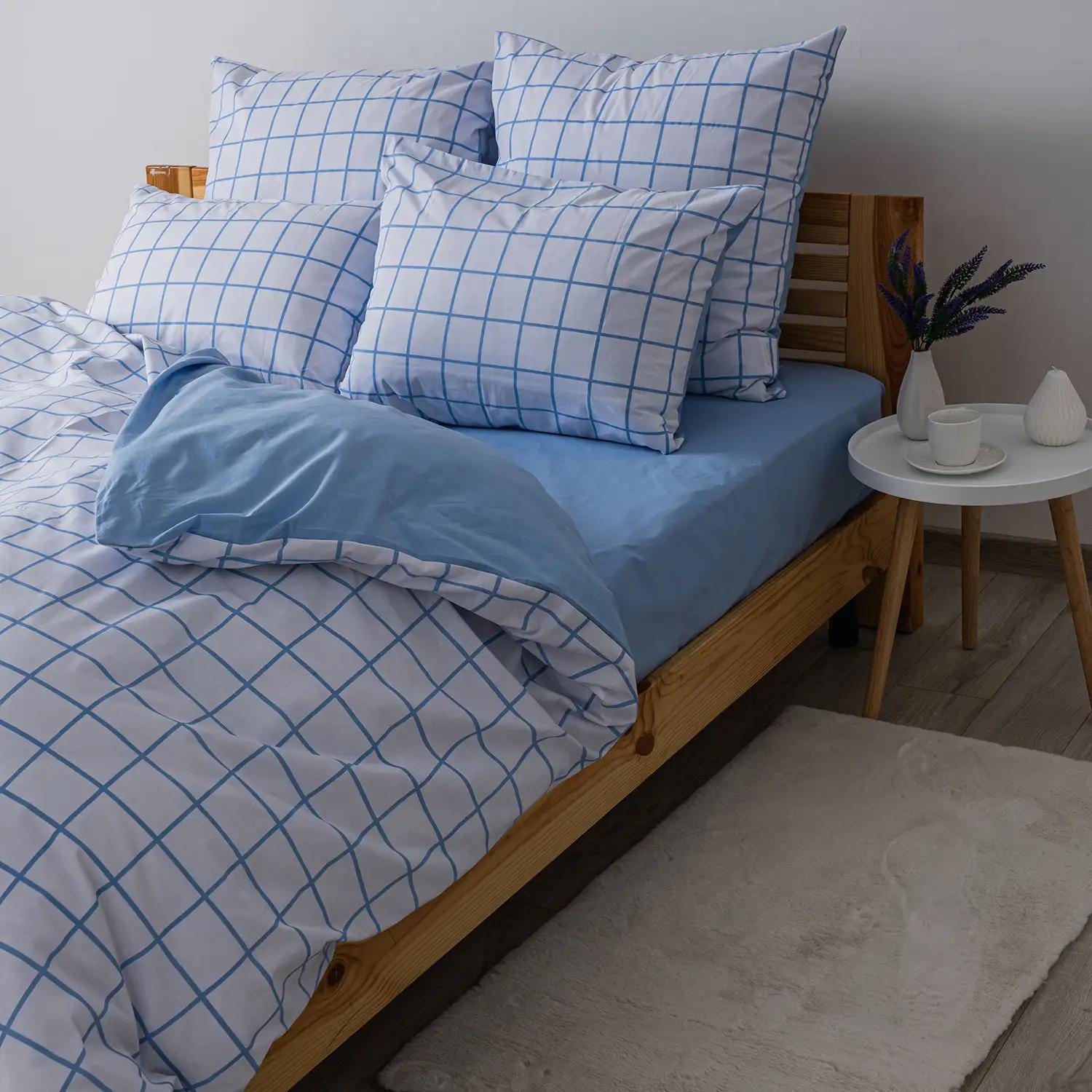 Bed Linen Set TEP "Happy Sleep" Blue Check, two-bedroom - Photo 4