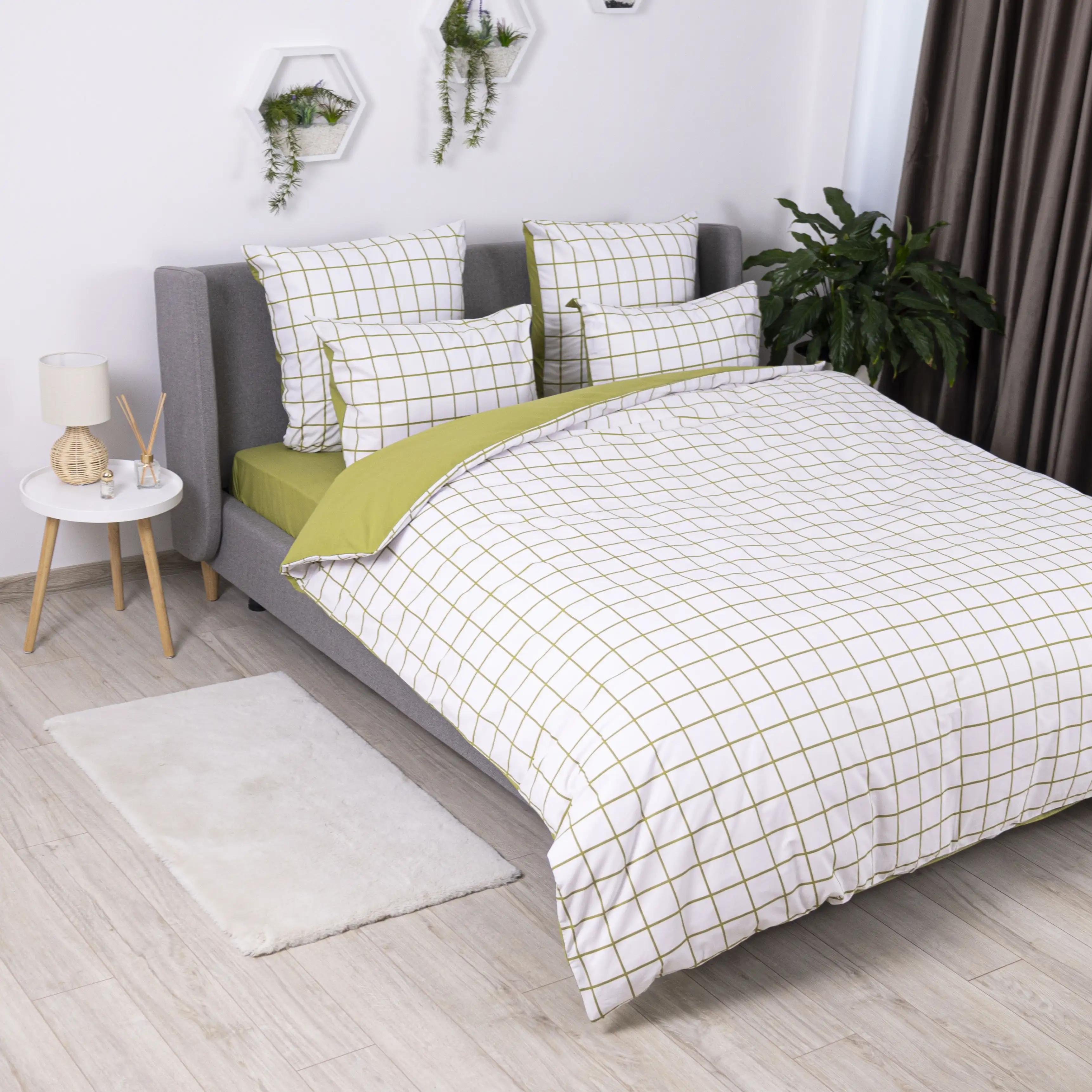 Bed Linen Set TEP "Happy Sleep" Olive Check, 50x70, two-bedroom - Photo 3