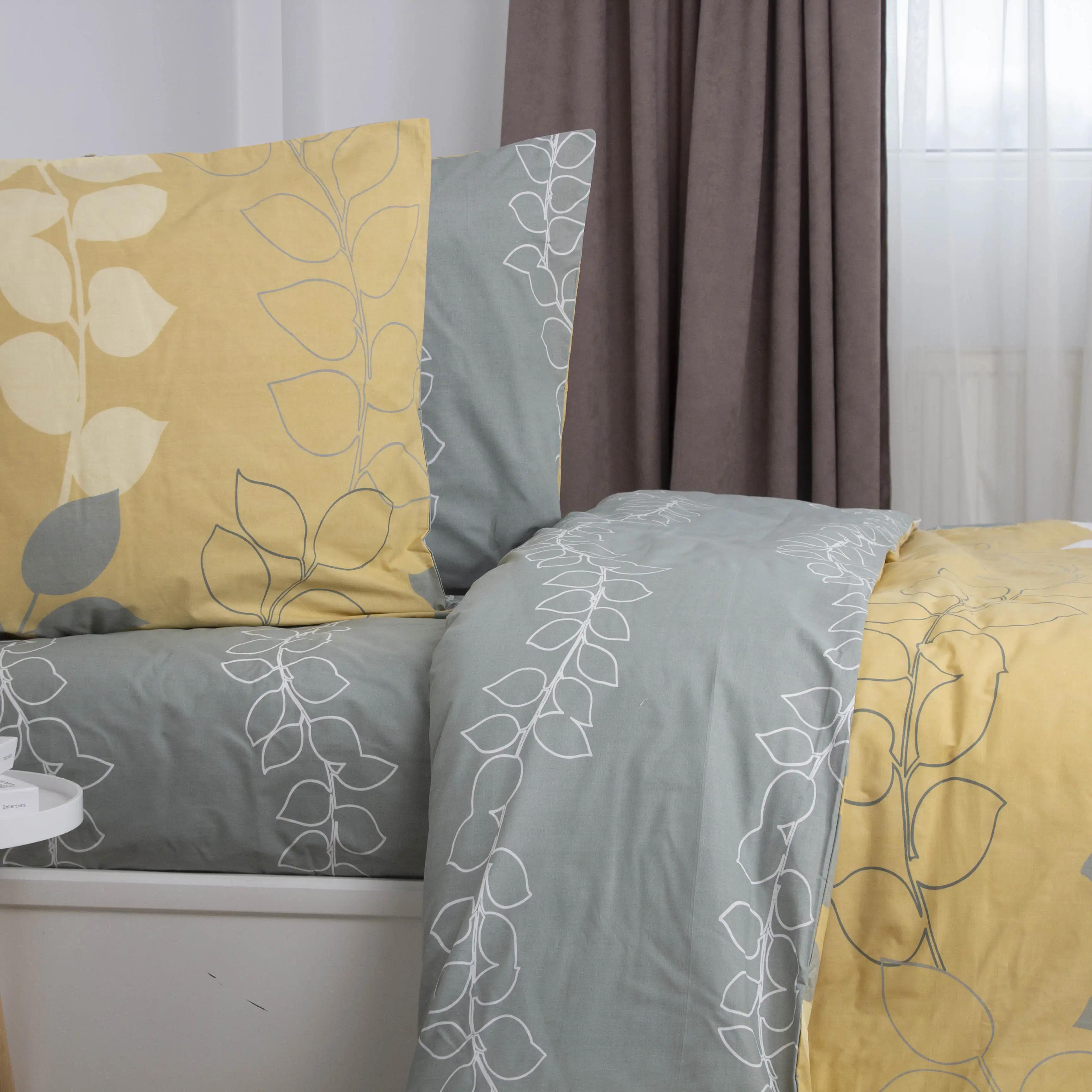 Bed Linen Set TEP "Soft dreams" Grey Leaf, family - Photo 4