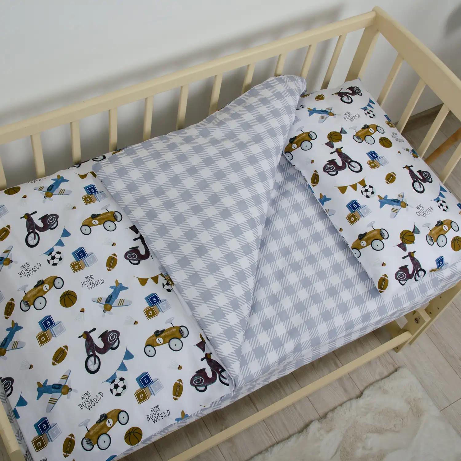 Постільна білизна "ТЕПІК" 1-3 роки Ретро тачки, дитяча - Фото 2