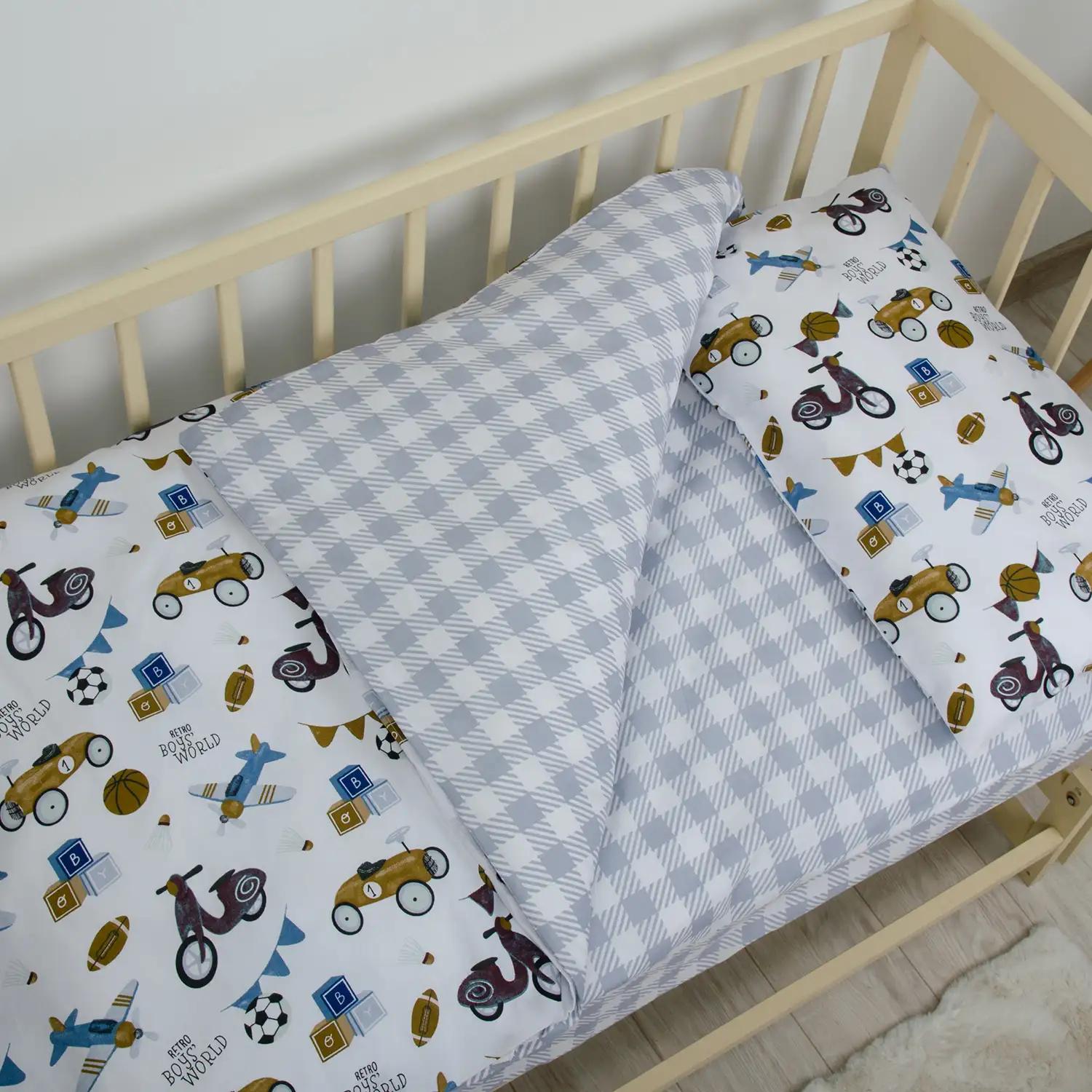 Постільна білизна "ТЕПІК" 1-3 роки Ретро тачки, дитяча - Фото 4