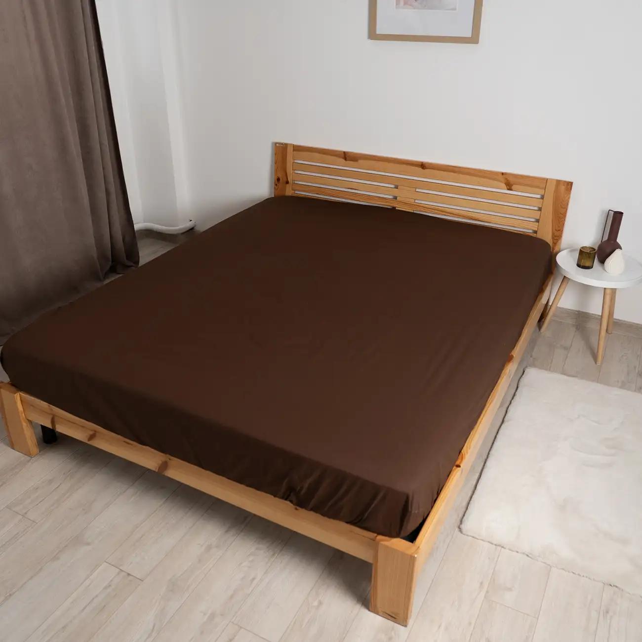 Sheet "NATHNENNYA" with an elastic band Cocoa, 140x200 - Photo 2