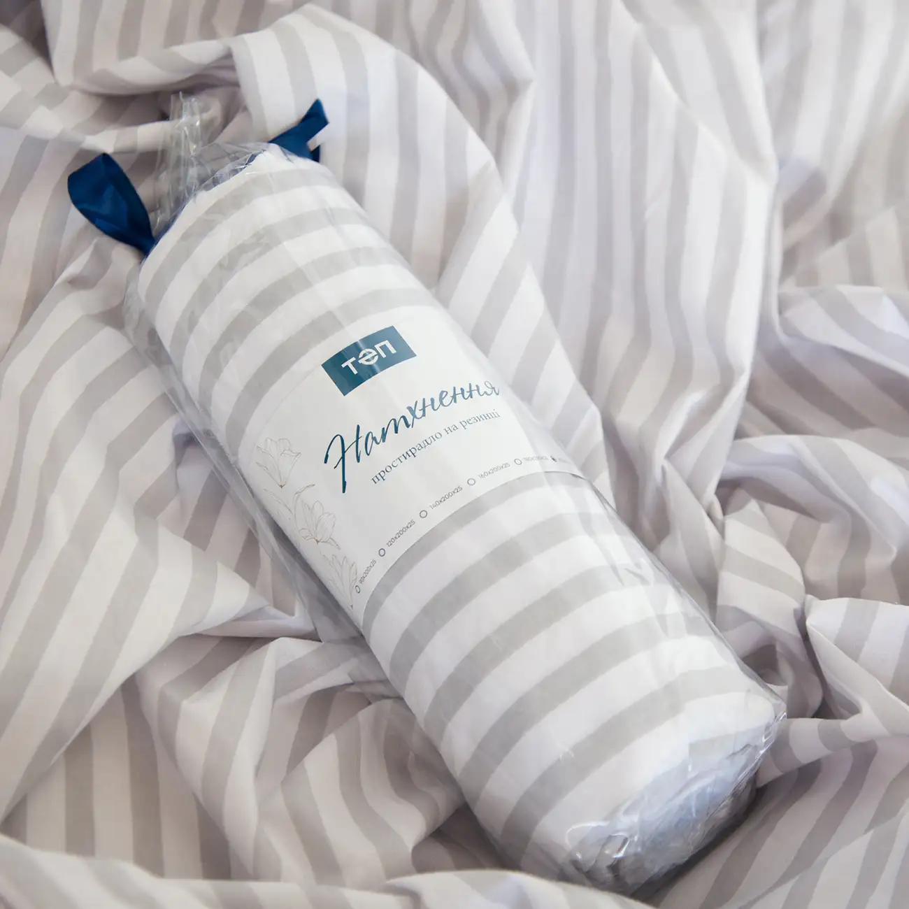 Простирадло "НАТХНЕННЯ" з резинкою Сіра смужка