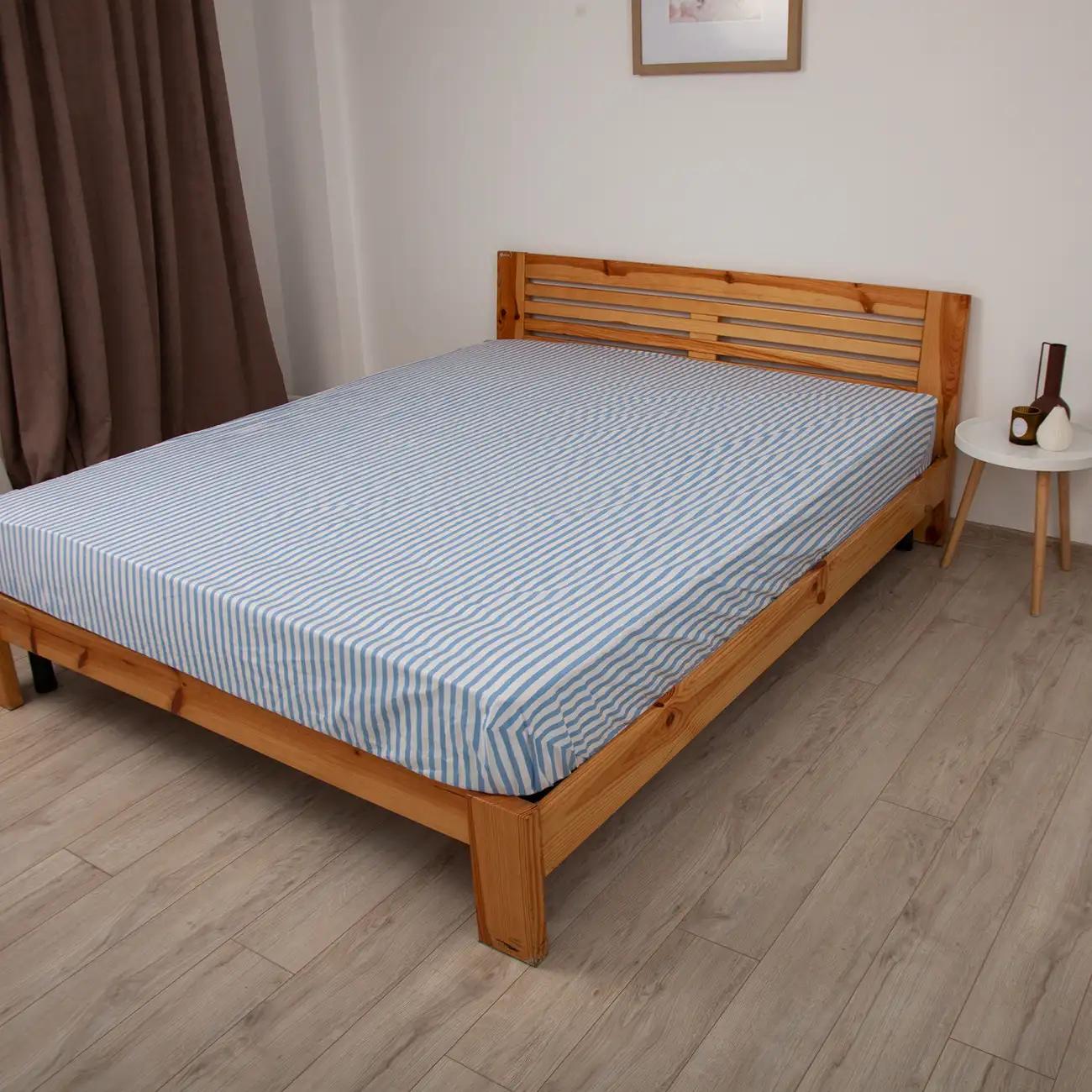 Простирадло "НАТХНЕННЯ" з резинкою Блакитна смужка, 120x200 - Фото 2