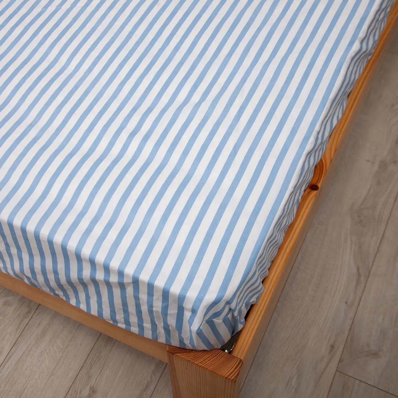 Простирадло "НАТХНЕННЯ" з резинкою Блакитна смужка, 120x200 - Фото 4