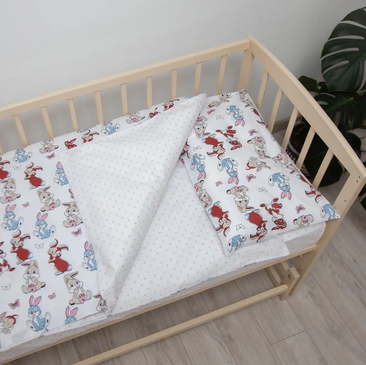 Постільна білизна "ТЕПІК" 1-3 роки Милі зайченятка (рожевий), дитяча - Фото 3