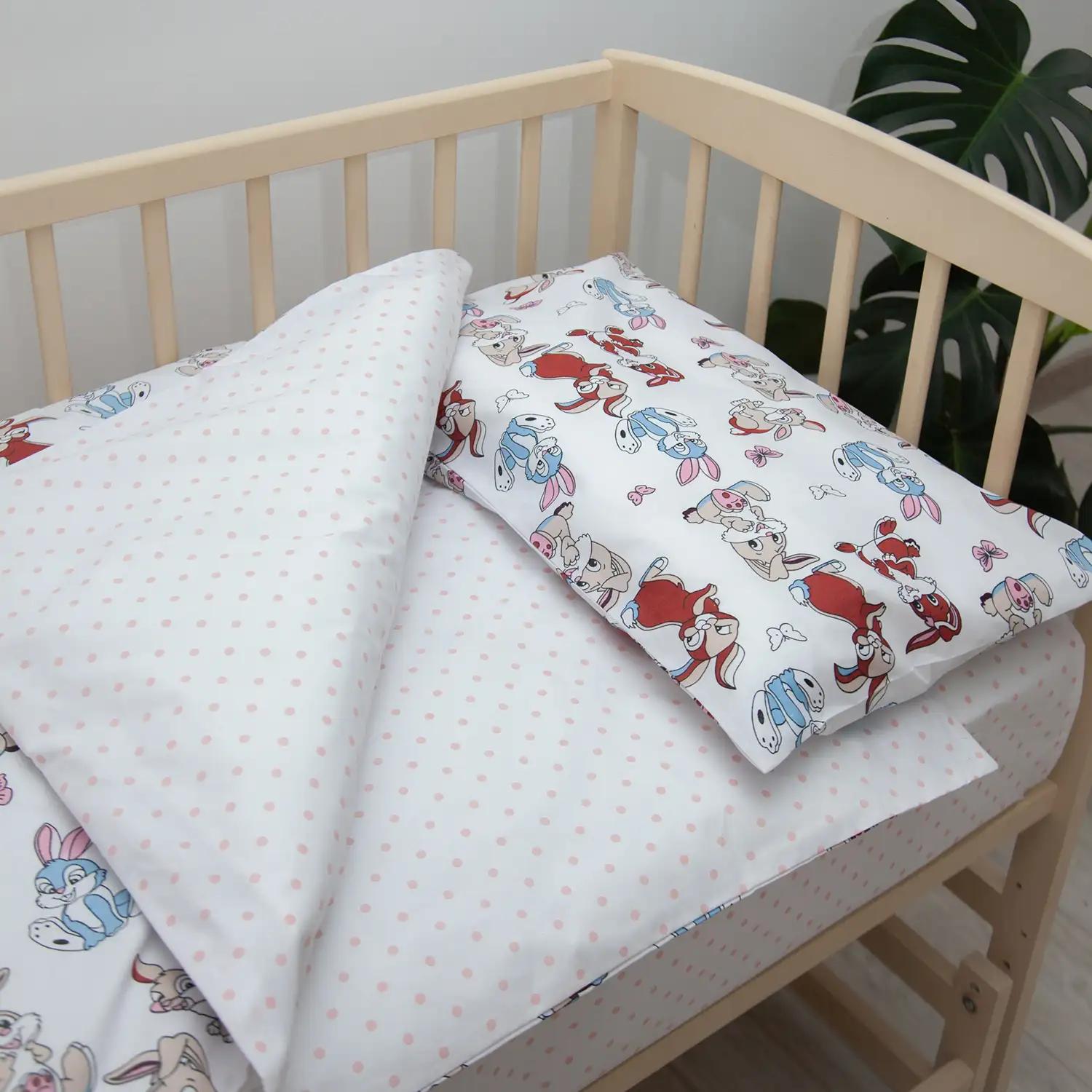 Постільна білизна "ТЕПІК" 1-3 роки Милі зайченятка (рожевий), дитяча - Фото 4