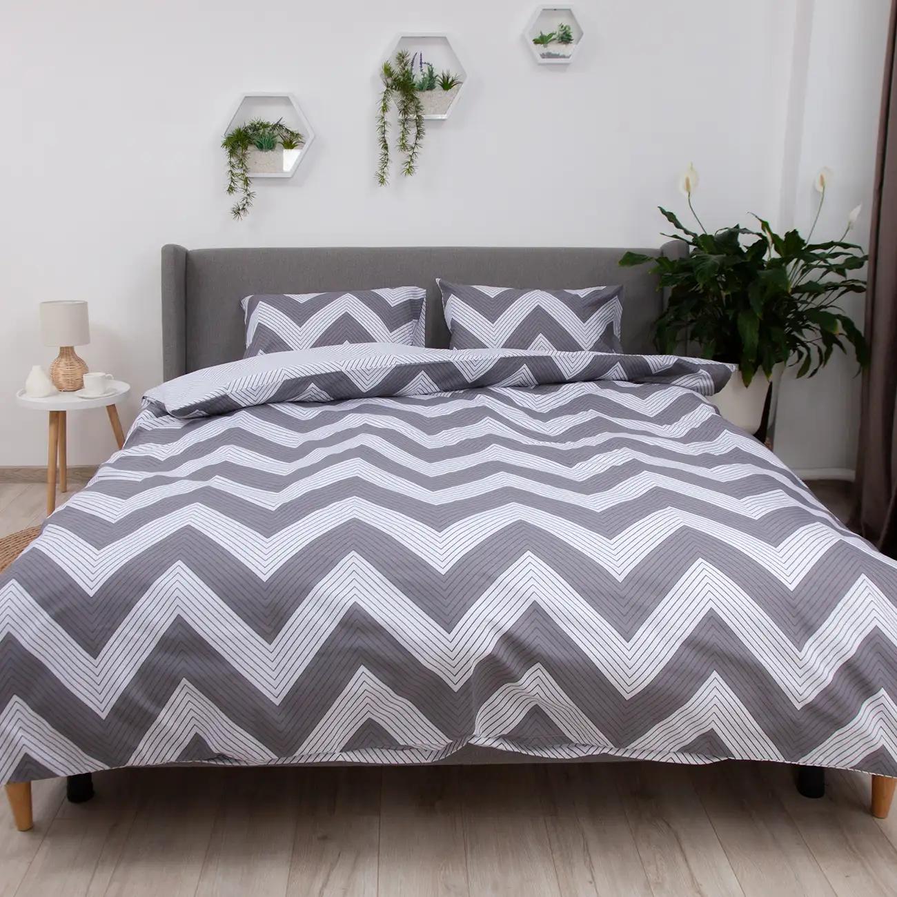 Bed Linen Set TEP "Happy Sleep" Gray Peak, 50x70, euro - Photo 2