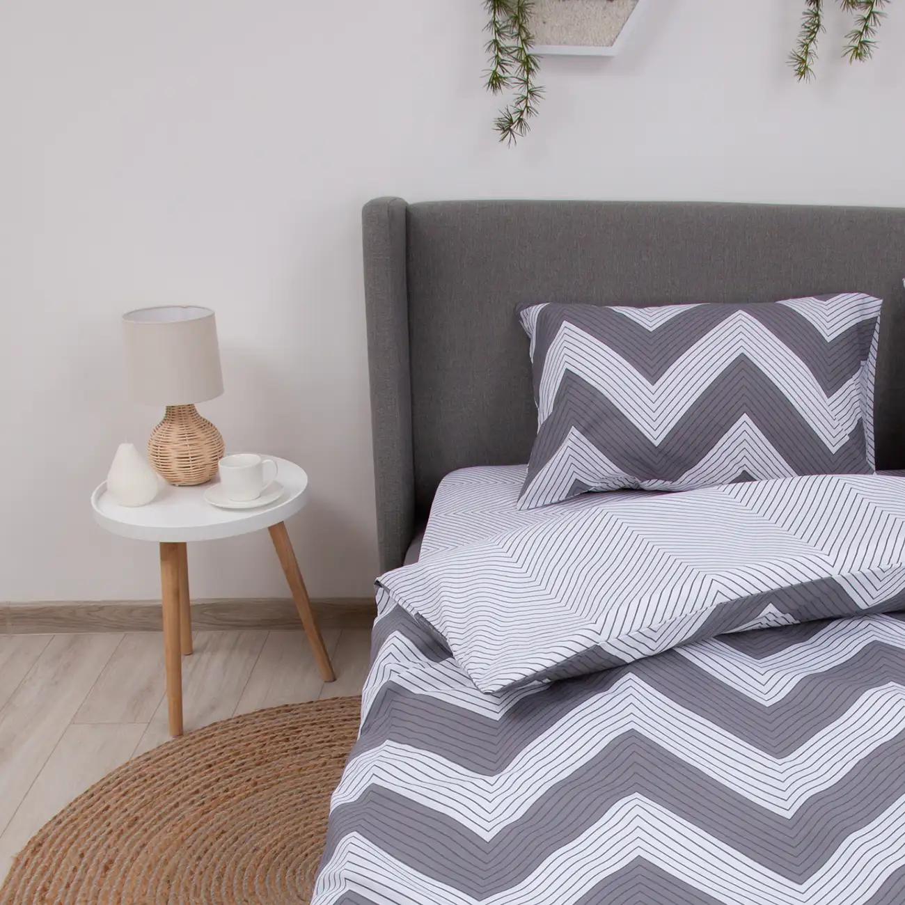 Bed Linen Set TEP "Happy Sleep" Gray Peak, 50x70, euro - Photo 4