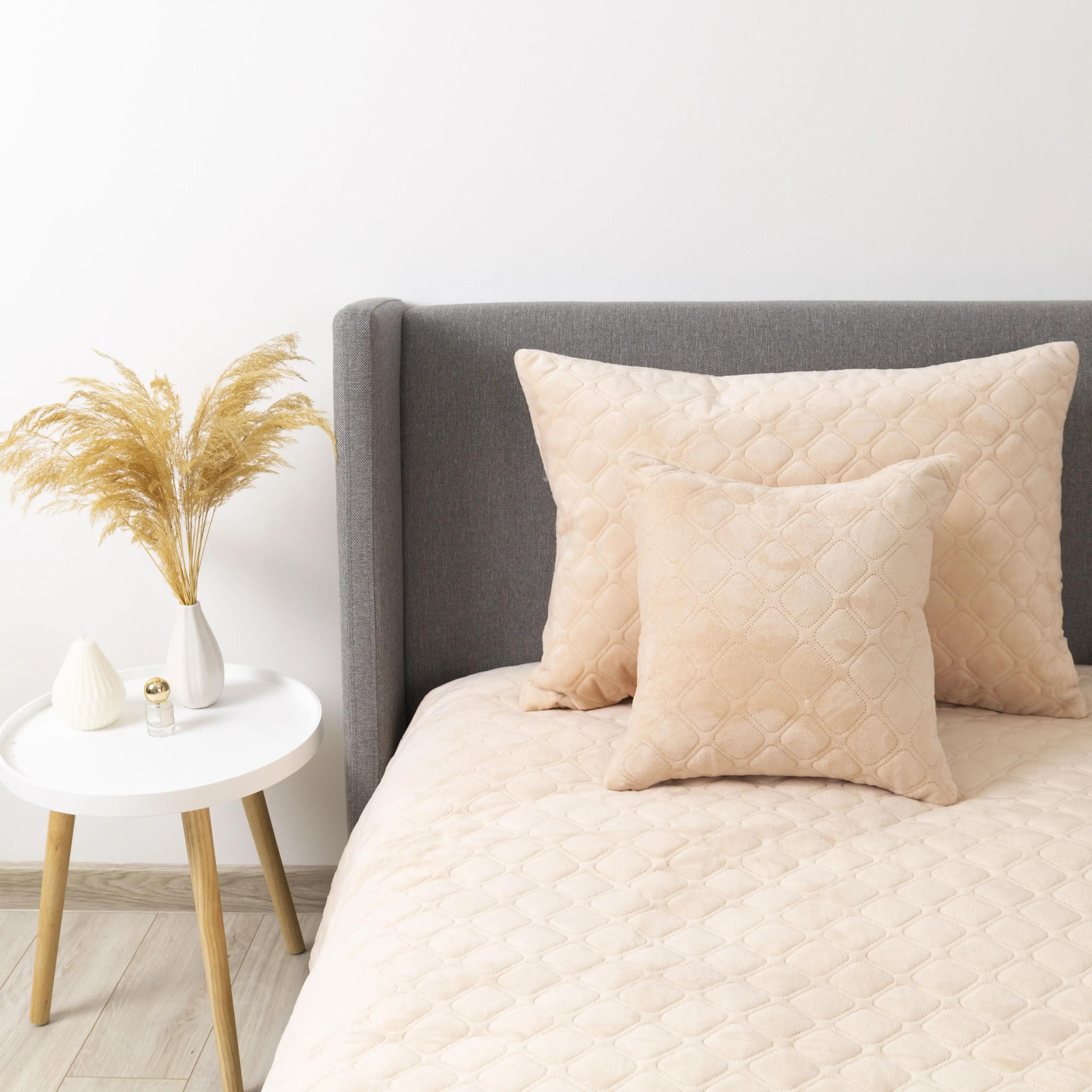 Покривало ТЕП "VELOUR" Персикове/Ромб круглий, 220x240 - Фото 5