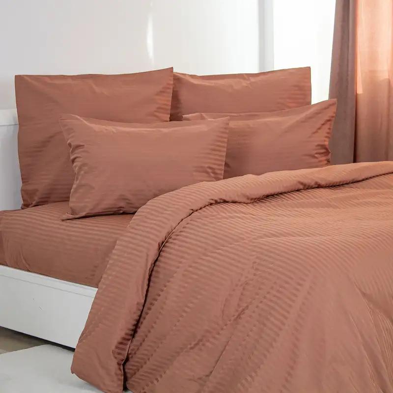 Постельное белье ТЕП "СТРАЙП САТИН" Macchiato, евро - Фото 2