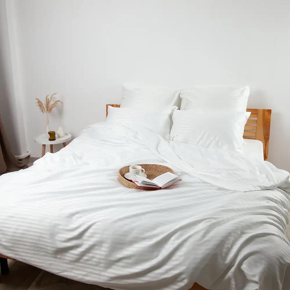 Постельное белье ТЕП "СТРАЙП САТИН" Pure, евро - Фото 2