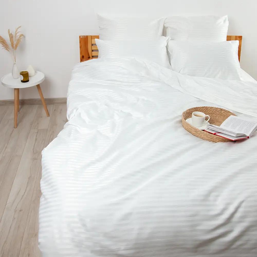 Постельное белье ТЕП "СТРАЙП САТИН" Pure, евро - Фото 3