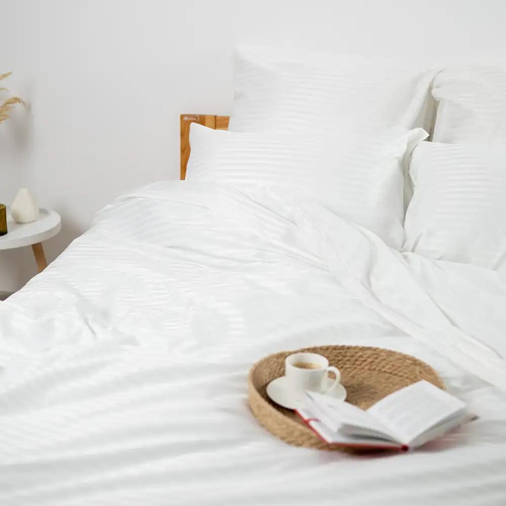 Постельное белье ТЕП "СТРАЙП САТИН" Pure, евро - Фото 4