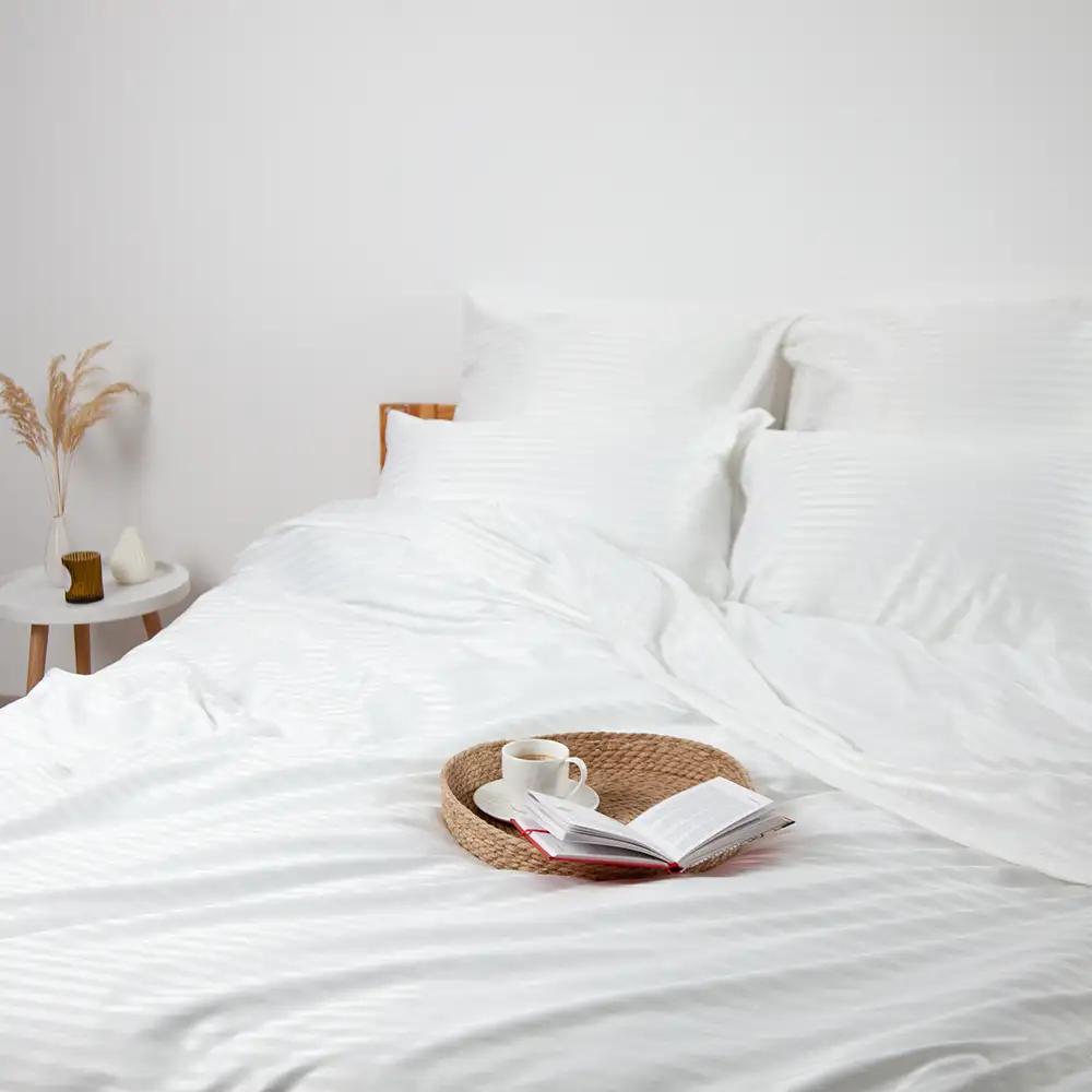 Постельное белье ТЕП "СТРАЙП САТИН" Pure, евро - Фото 5