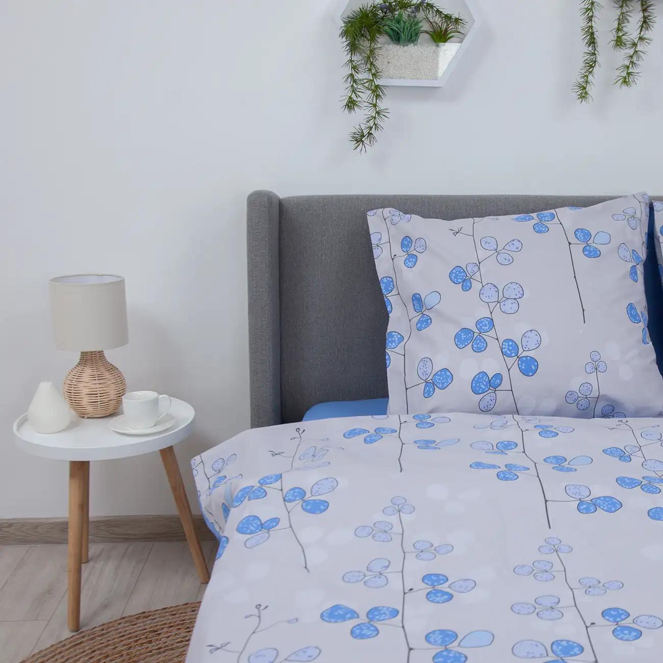 Постельное белье ТЕП "Soft dreams" Blue Flowers, 70x70, полуторное - Фото 4