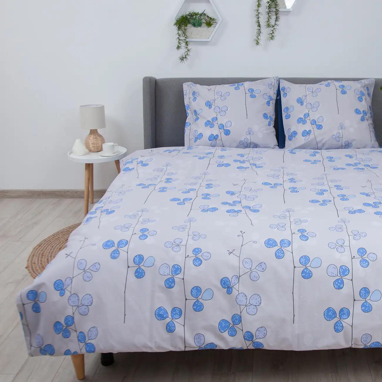 Постельное белье ТЕП "Soft dreams" Blue Flowers, 70x70, полуторное - Фото 5