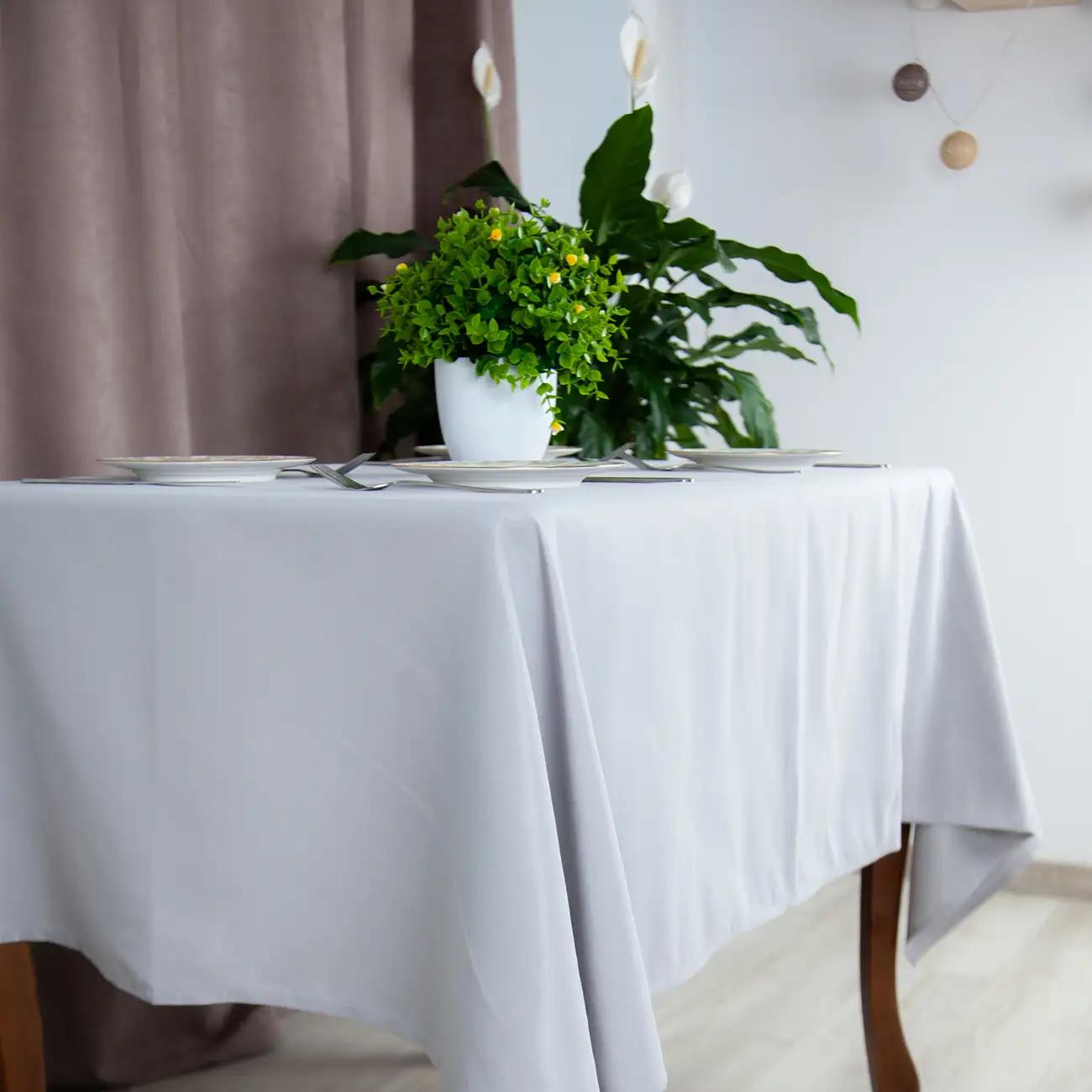 Скатерть "Aquastop" водоотталкивающая Light Gray, 120x150 - Фото 2