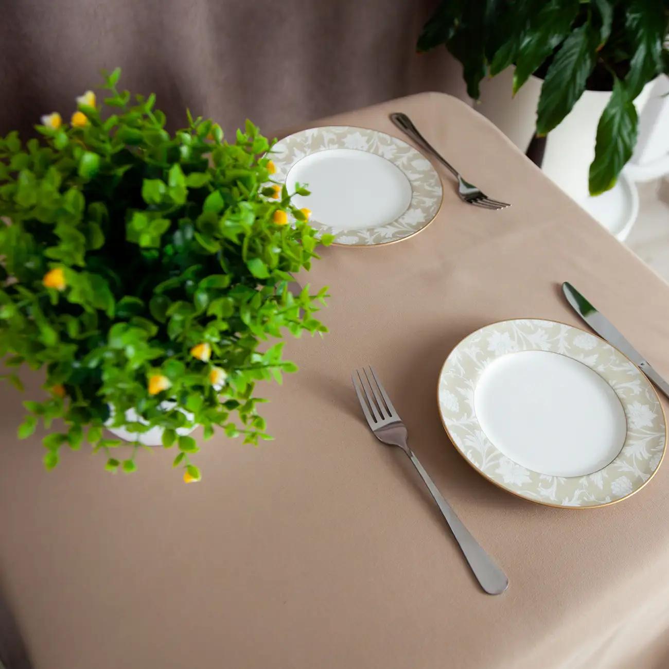 Скатерть "Aquastop" водоотталкивающая Sand, 150x150 - Фото 3