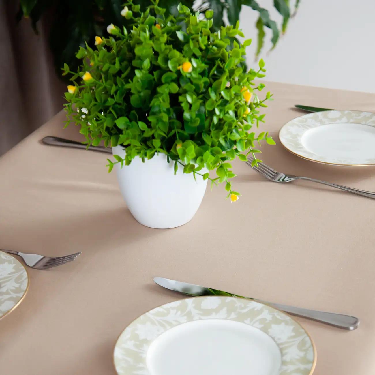 Скатерть "Aquastop" водоотталкивающая Sand, 150x150 - Фото 4