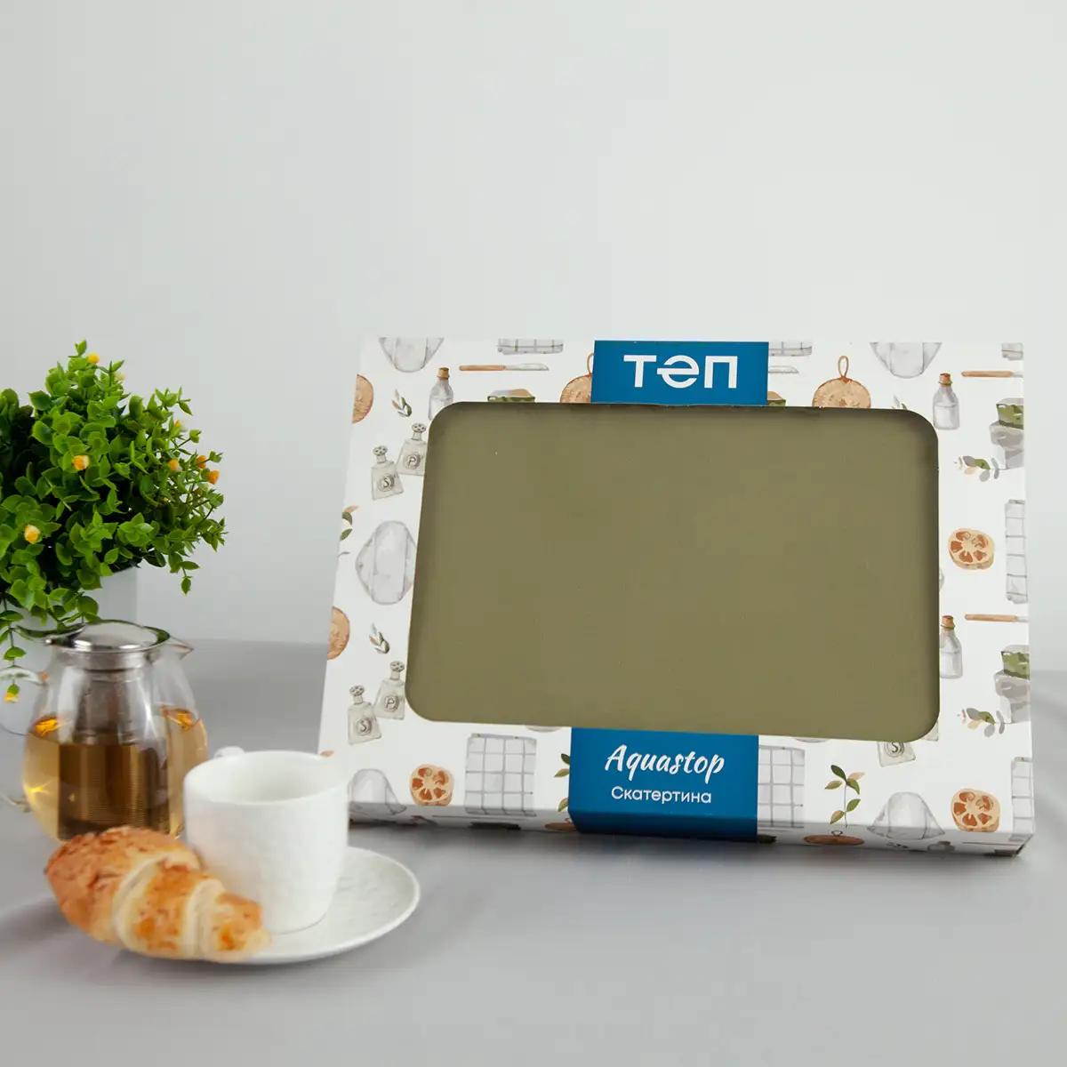 Tablecloth "Aquastop" water repellent Olive, 150x150 - Photo 7