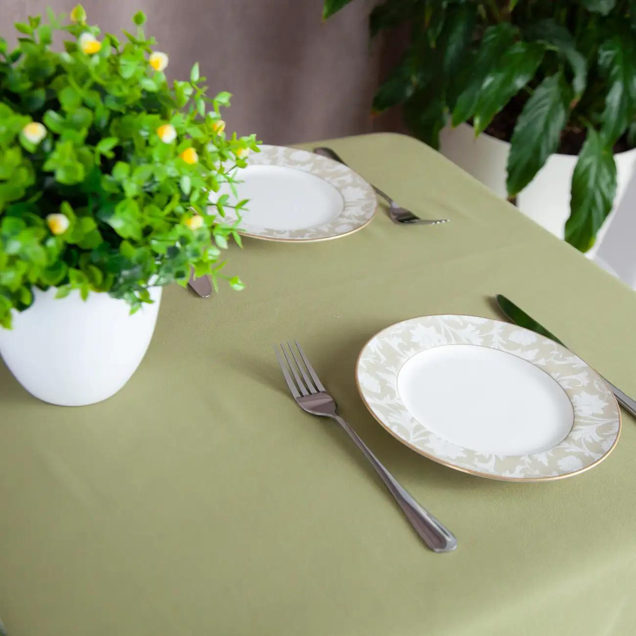 Tablecloth "Aquastop" water repellent Olive, 150x150 - Photo 4