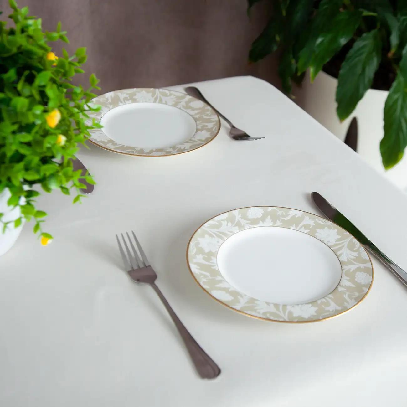 Скатертина "Aquastop" водовідштовхуюча Milky White, 150x220 - Фото 3