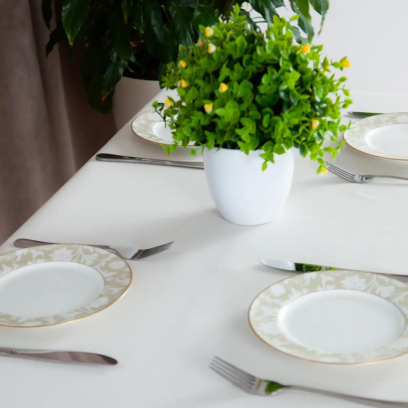 Скатертина "Aquastop" водовідштовхуюча Milky White, 150x220 - Фото 5