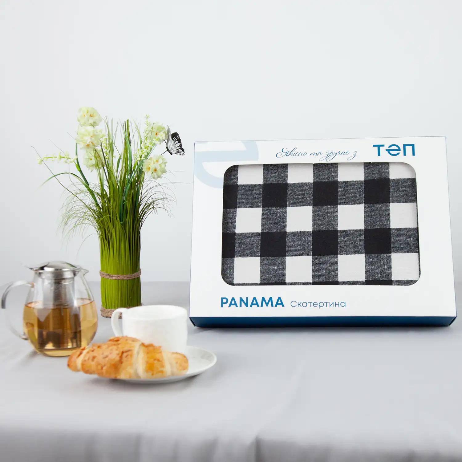 Скатерть "Panama" водоотталкивающая Black Сheck, 180x220 - Фото 2