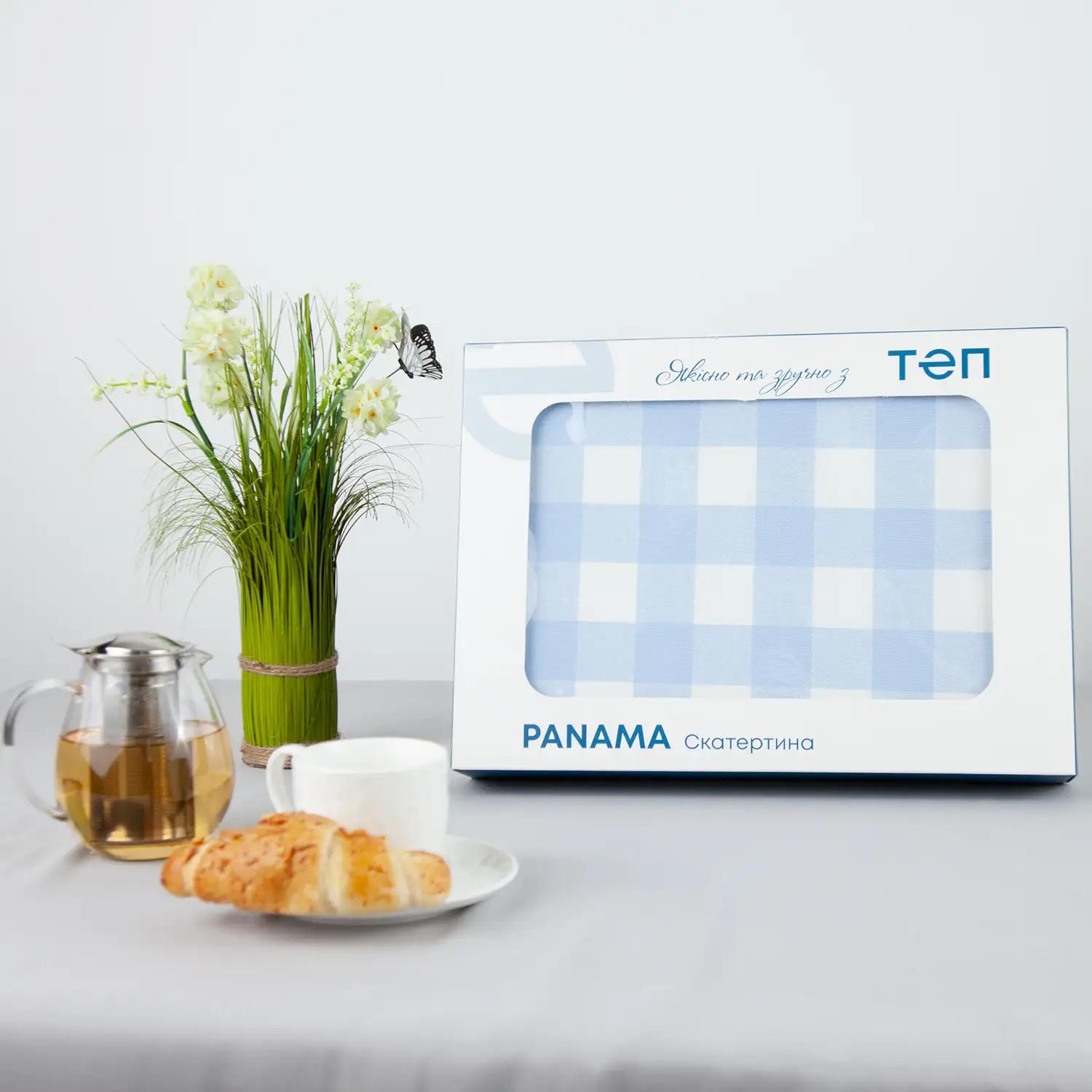 Скатерть "Panama" водоотталкивающая Blue Check, 160x200 - Фото 2