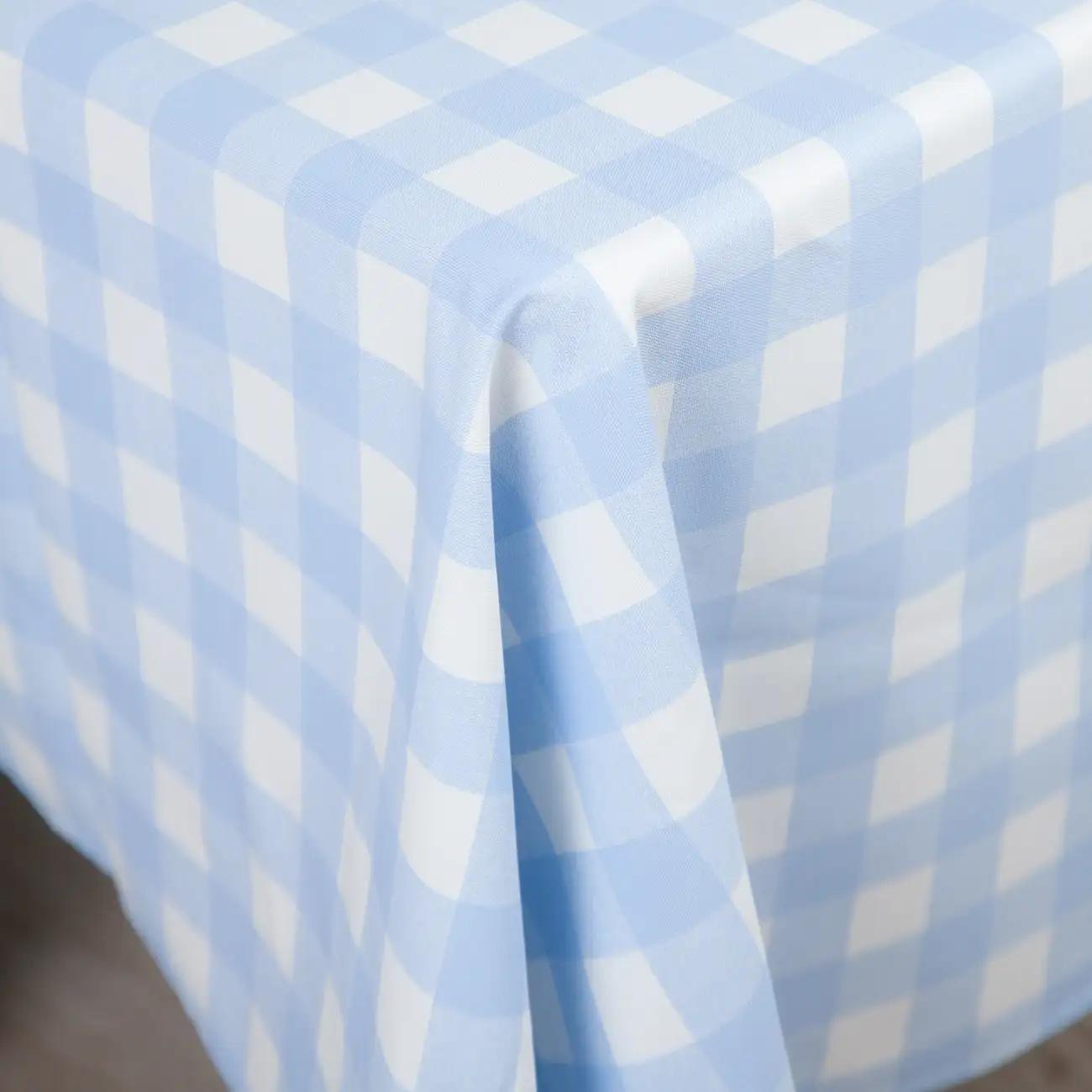 Скатерть "Panama" водоотталкивающая Blue Check, 160x200