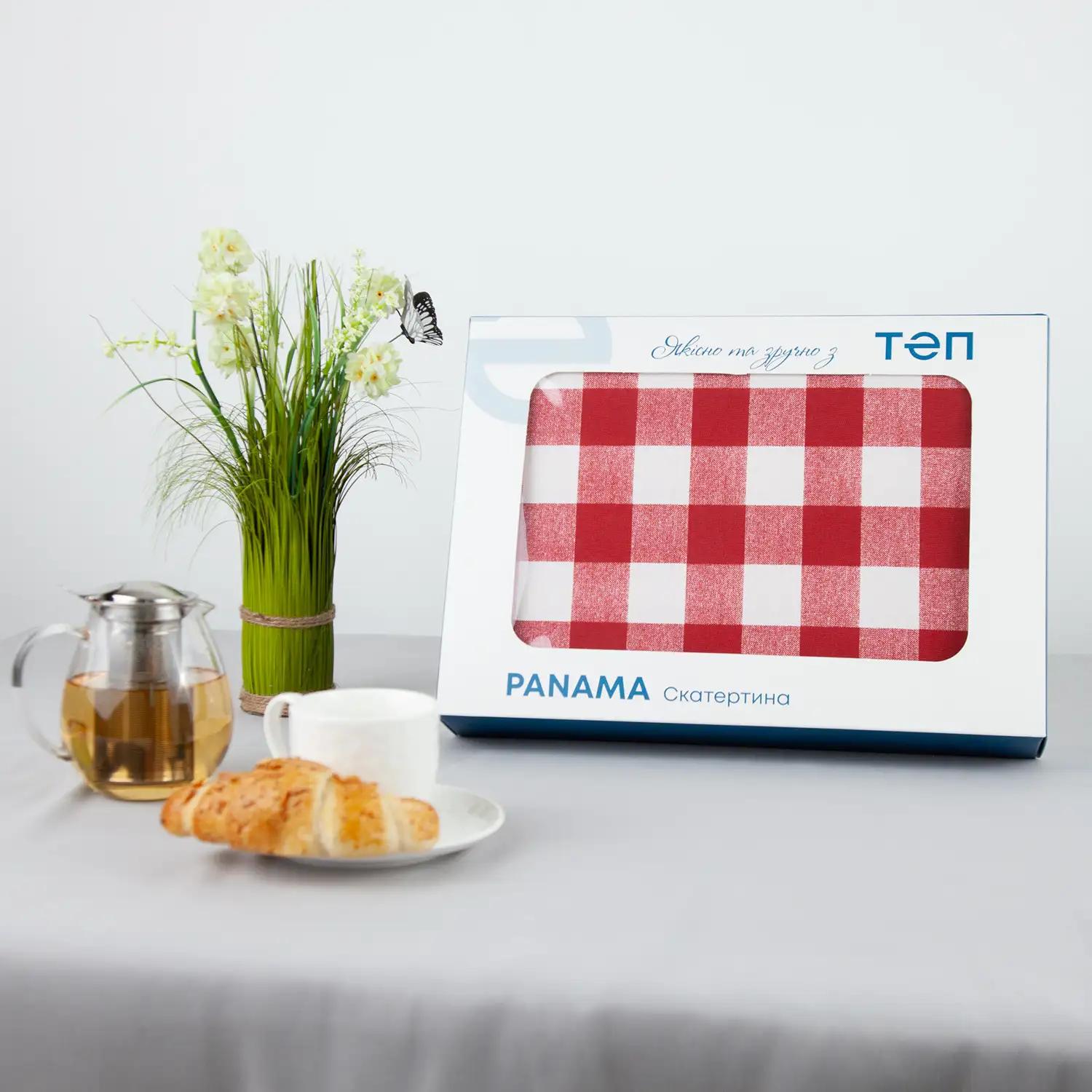 Tablecloth "Panama" water repellent Red Check, 160x200 - Photo 2