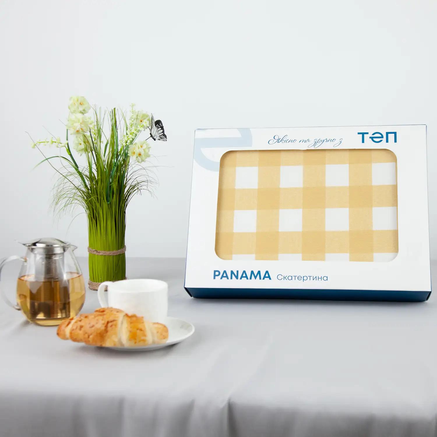 Tablecloth "Panama" water repellent Yellow Check, 160x200 - Photo 2